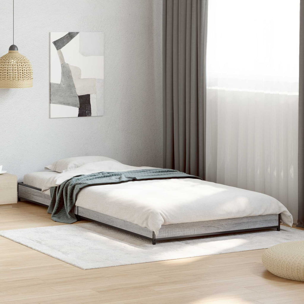 vidaXL Ramka łóżka Szary Sonoma 80 x 200 cm Drewno inżynieryjne
