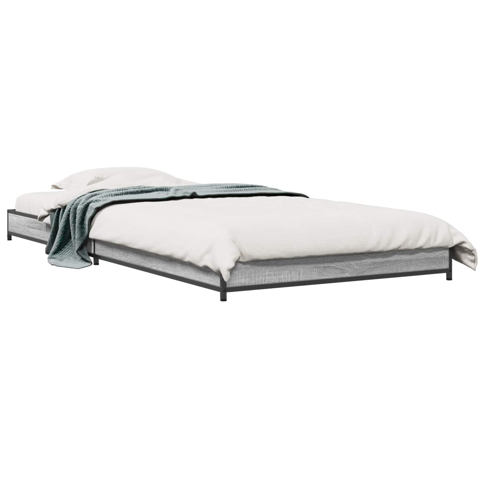 vidaXL Ramka łóżka Szary Sonoma 80 x 200 cm Drewno inżynieryjne