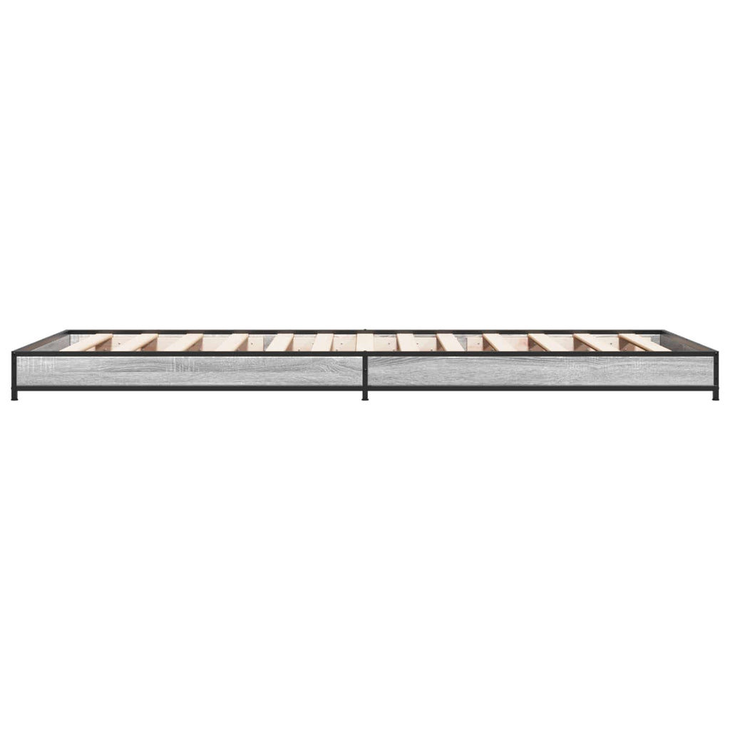 vidaXL Ramka łóżka Szary Sonoma 80 x 200 cm Drewno inżynieryjne