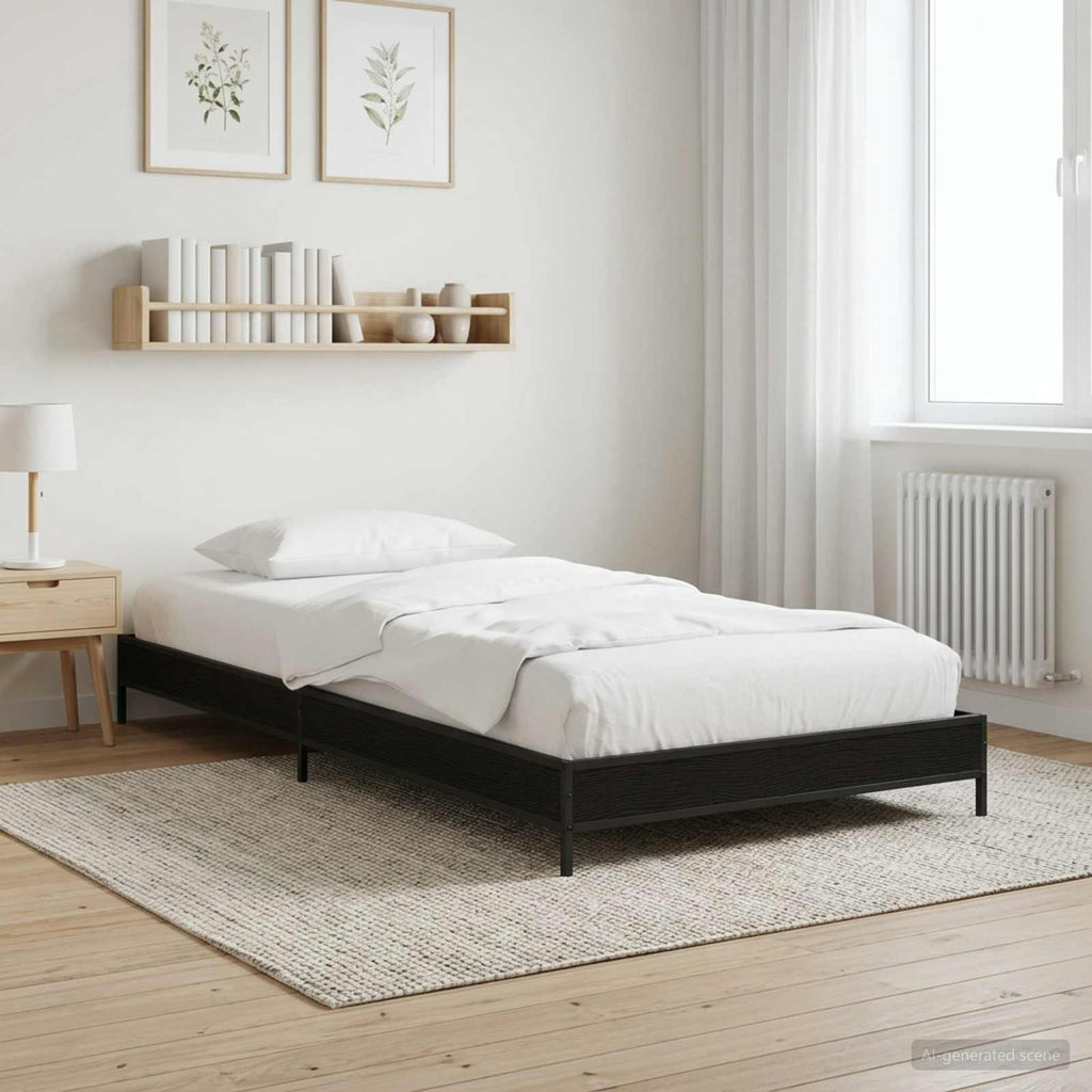 vidaXL Ramka łóżka Czarny dąb 80 x 200 cm Drewno inżynieryjne
