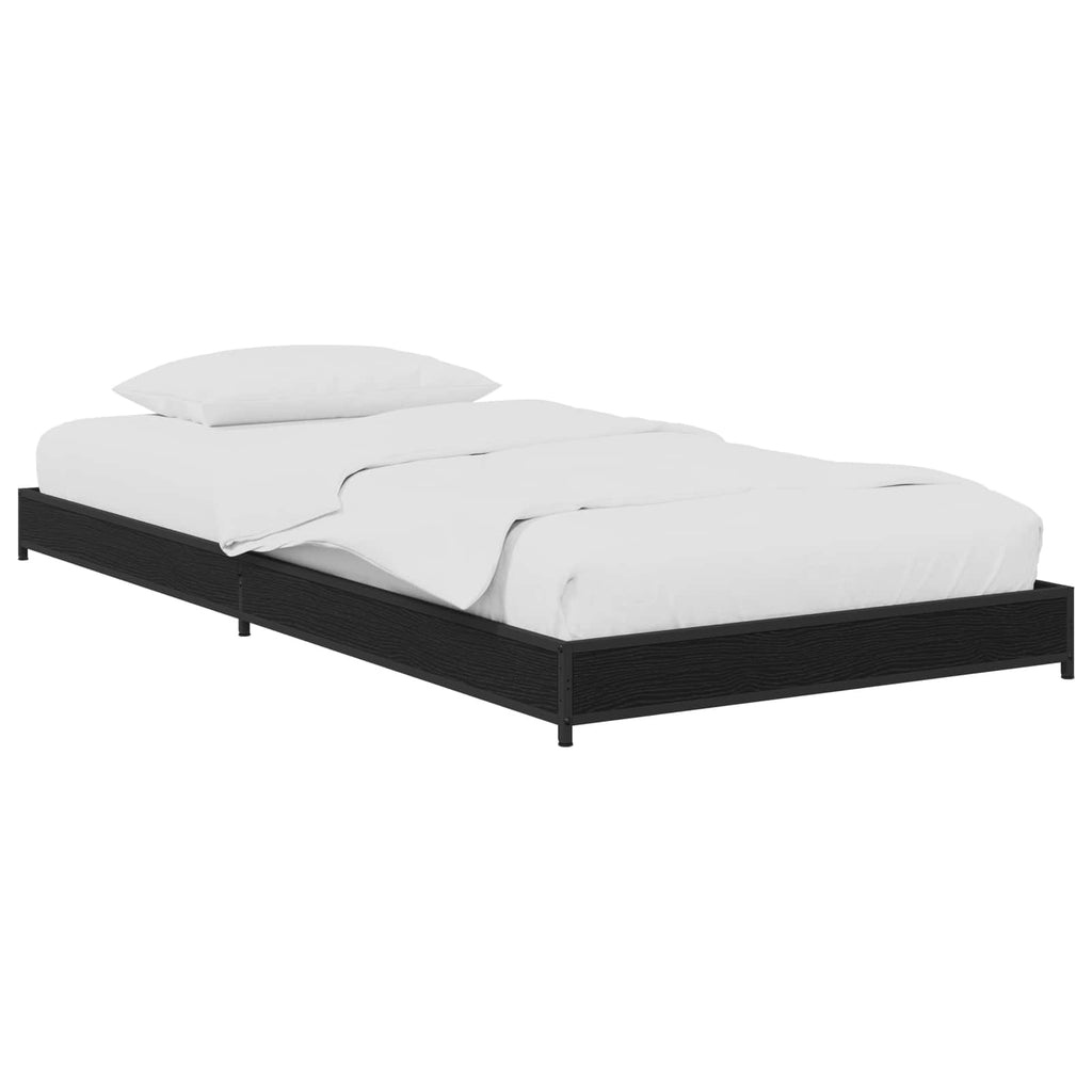 vidaXL Ramka łóżka Czarny dąb 80 x 200 cm Drewno inżynieryjne