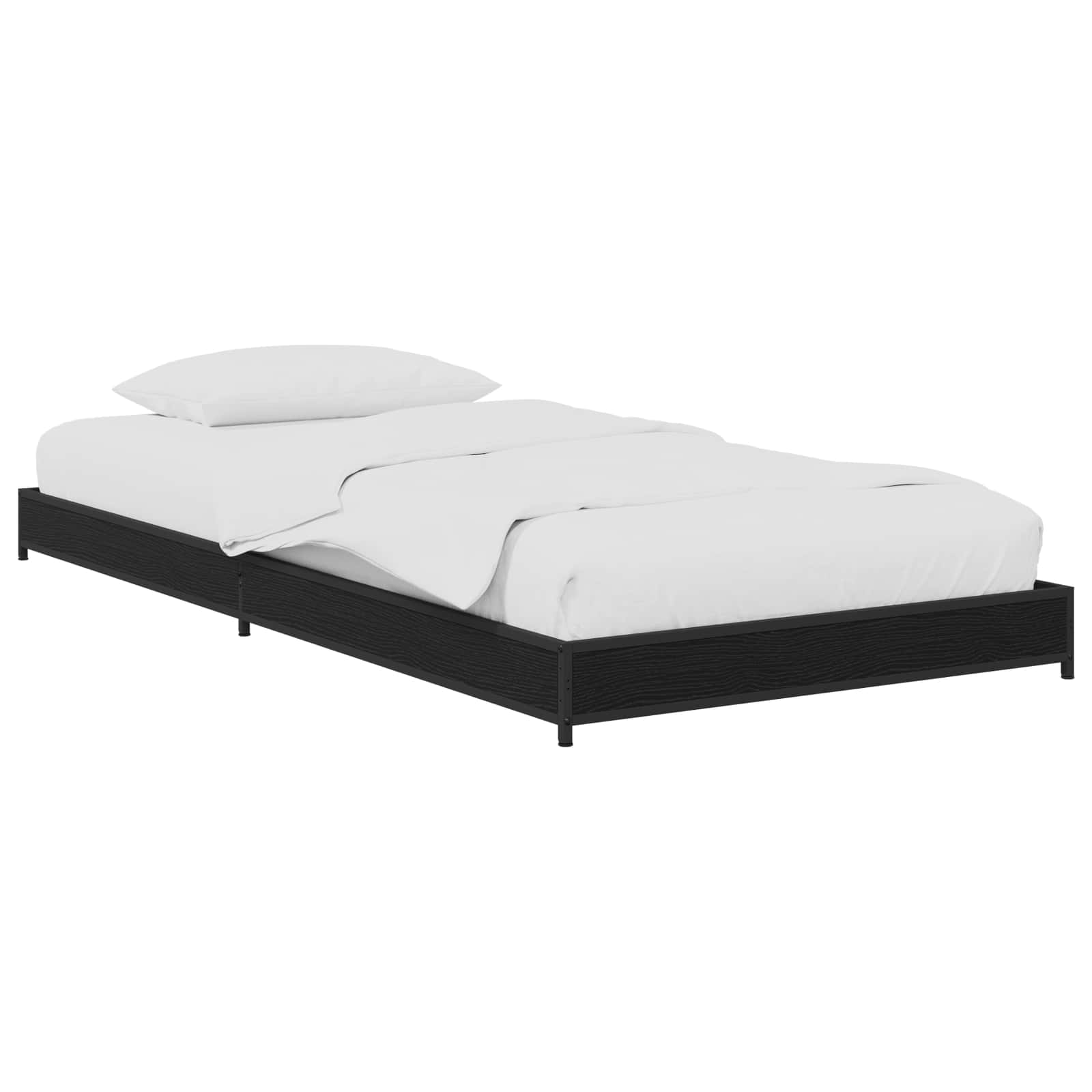 vidaXL Ramka łóżka Czarny dąb 80 x 200 cm Drewno inżynieryjne