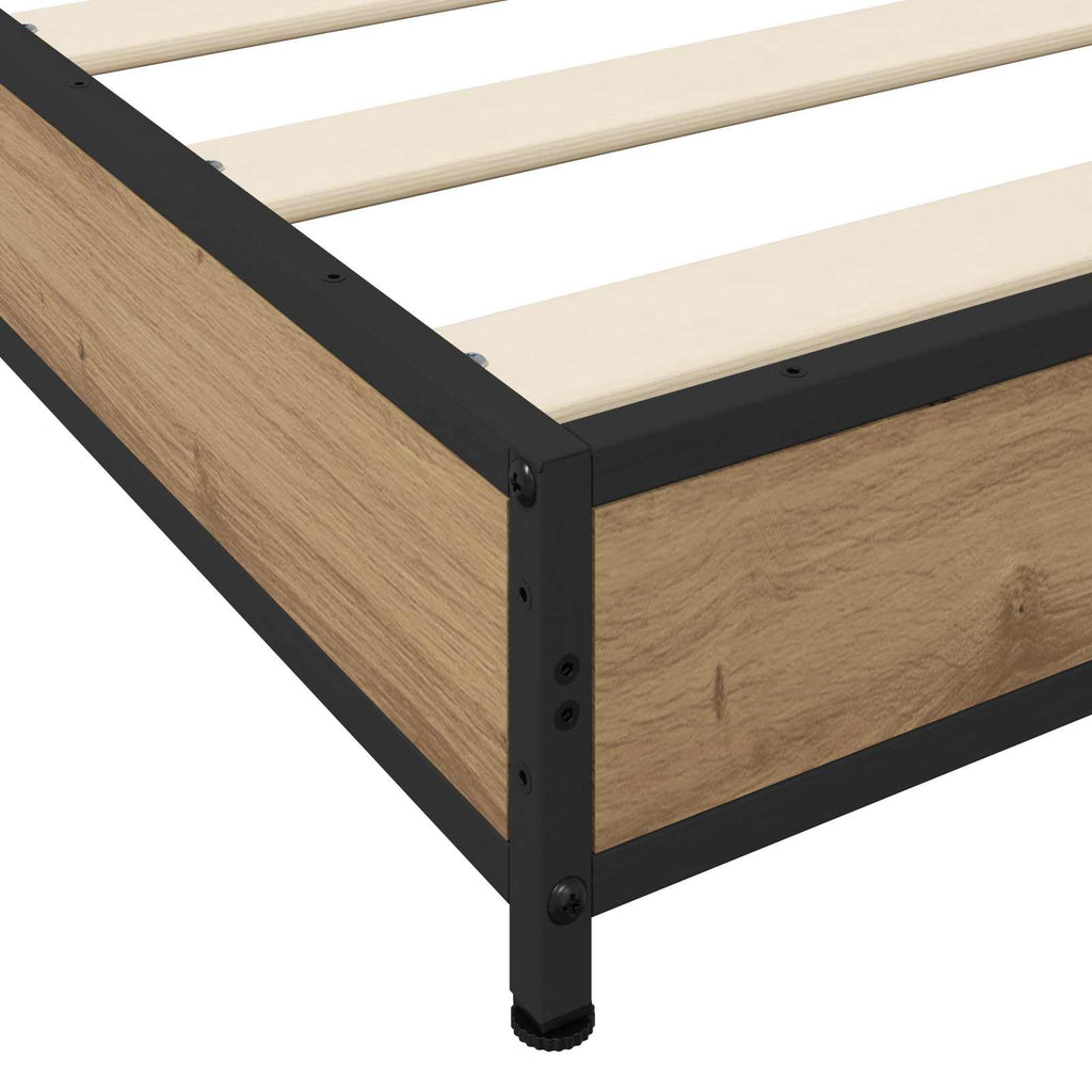 vidaXL Ramka łóżka Dąb artisan 80 x 200 cm Drewno inżynieryjne