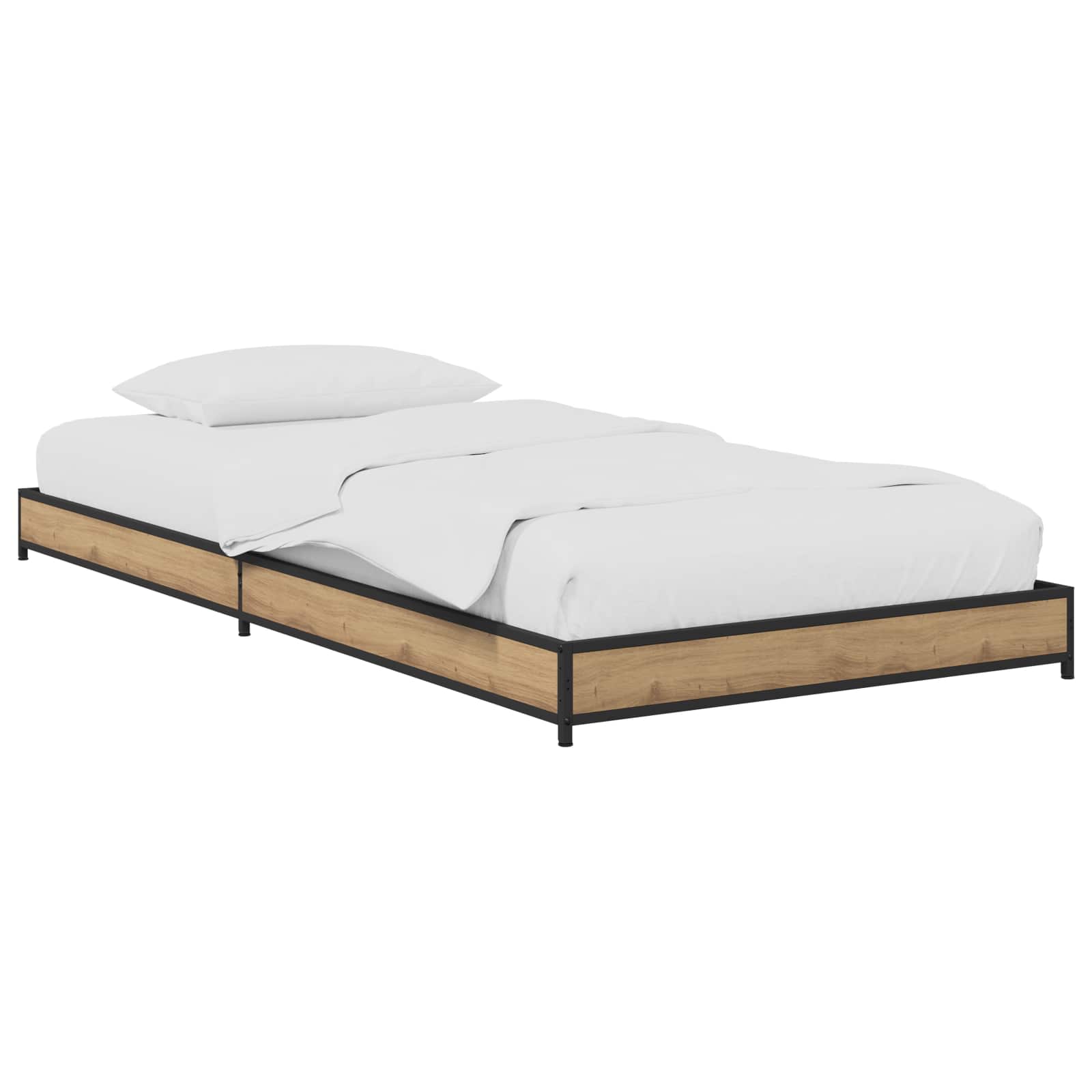 vidaXL Ramka łóżka Dąb artisan 80 x 200 cm Drewno inżynieryjne