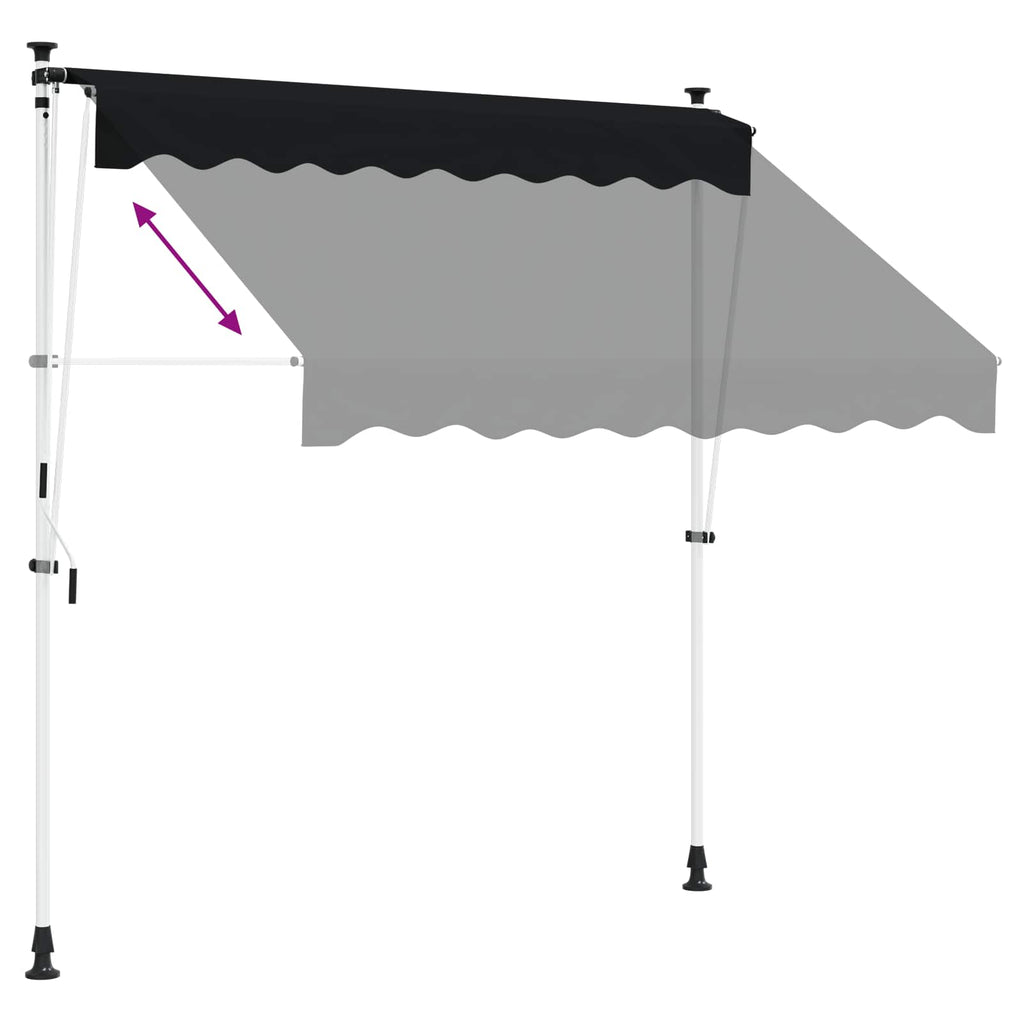 vidaXL Ręczna markiza zwijana Czarny 100 cm