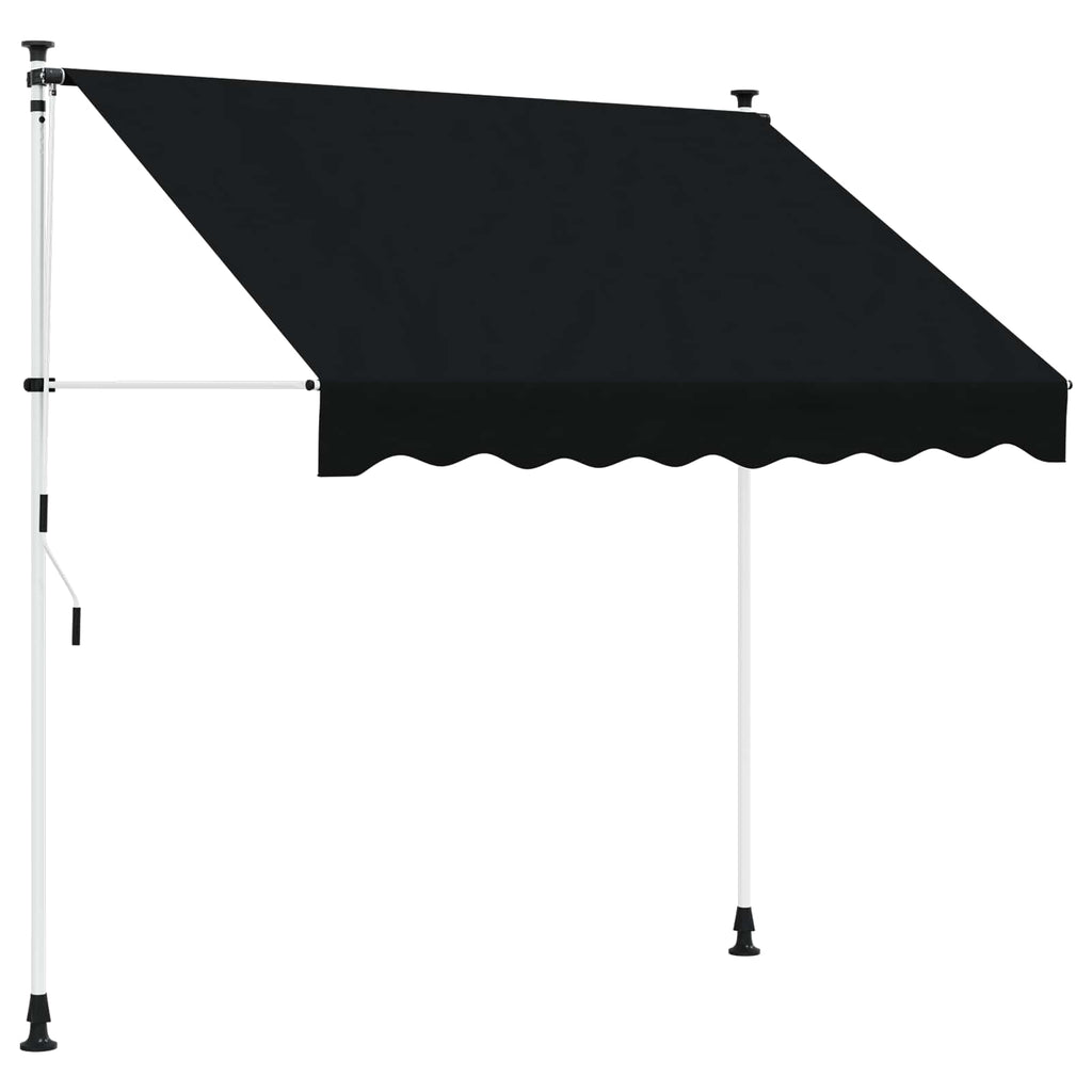 vidaXL Ręczna markiza zwijana Czarny 150 cm