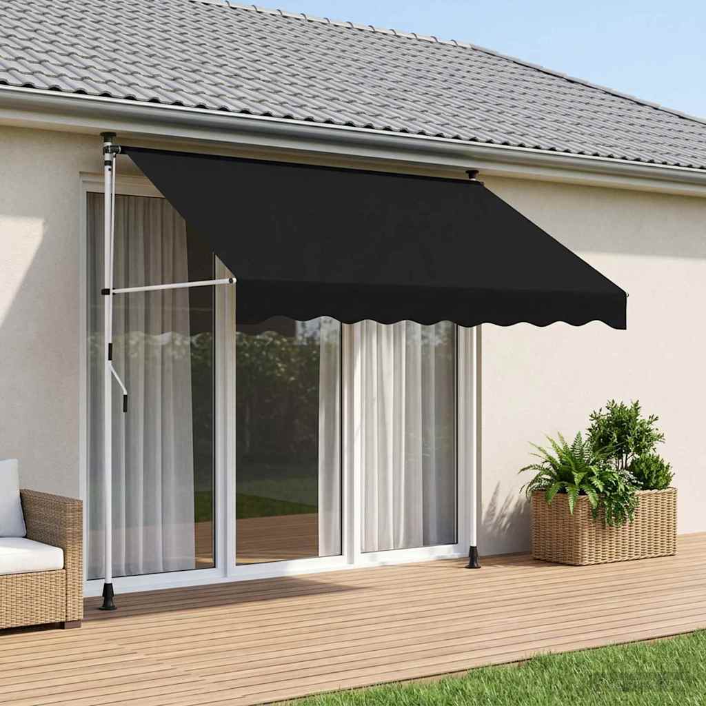 vidaXL Ręczna markiza zwijana Czarny 250 cm