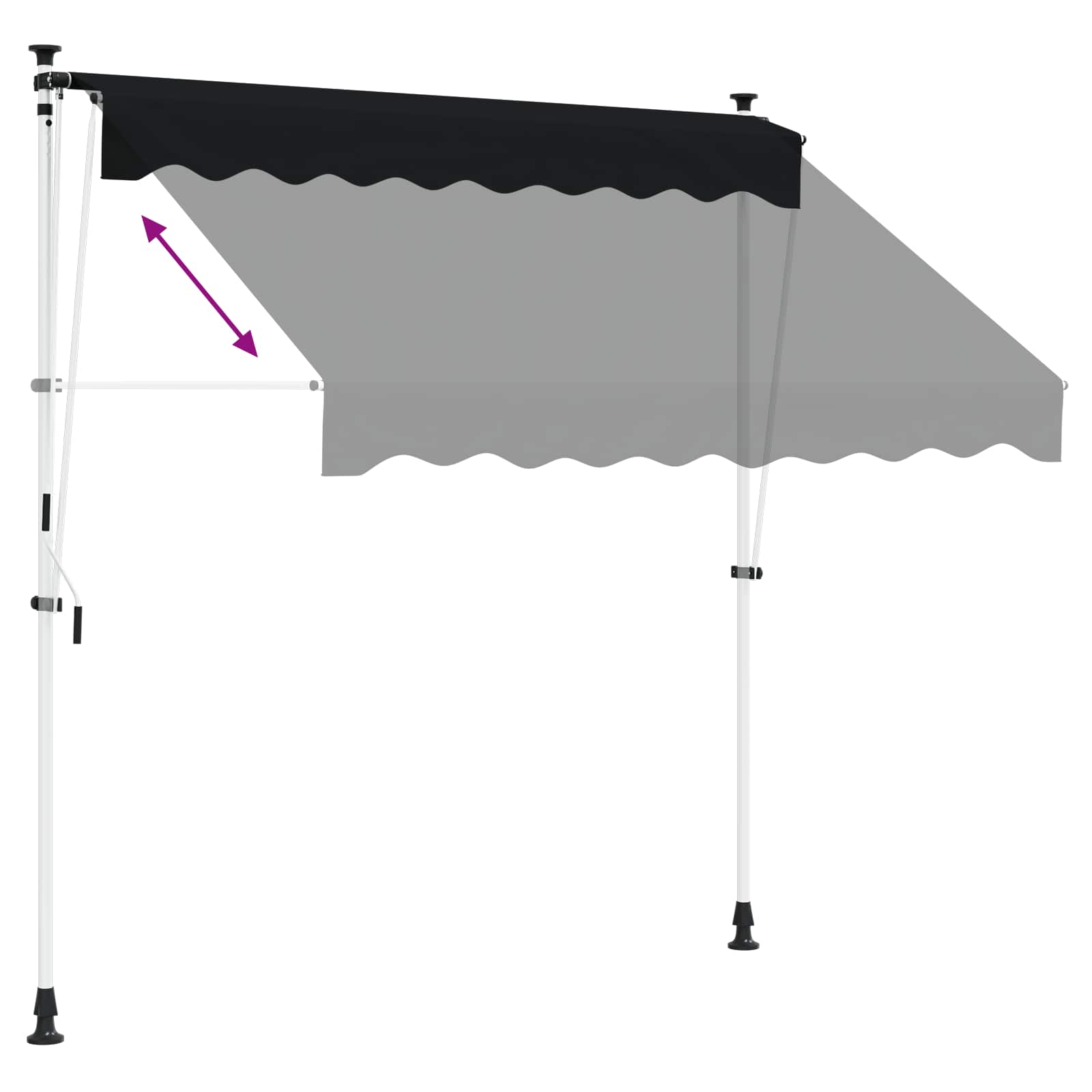 vidaXL Ręczna markiza zwijana Czarny 350 cm