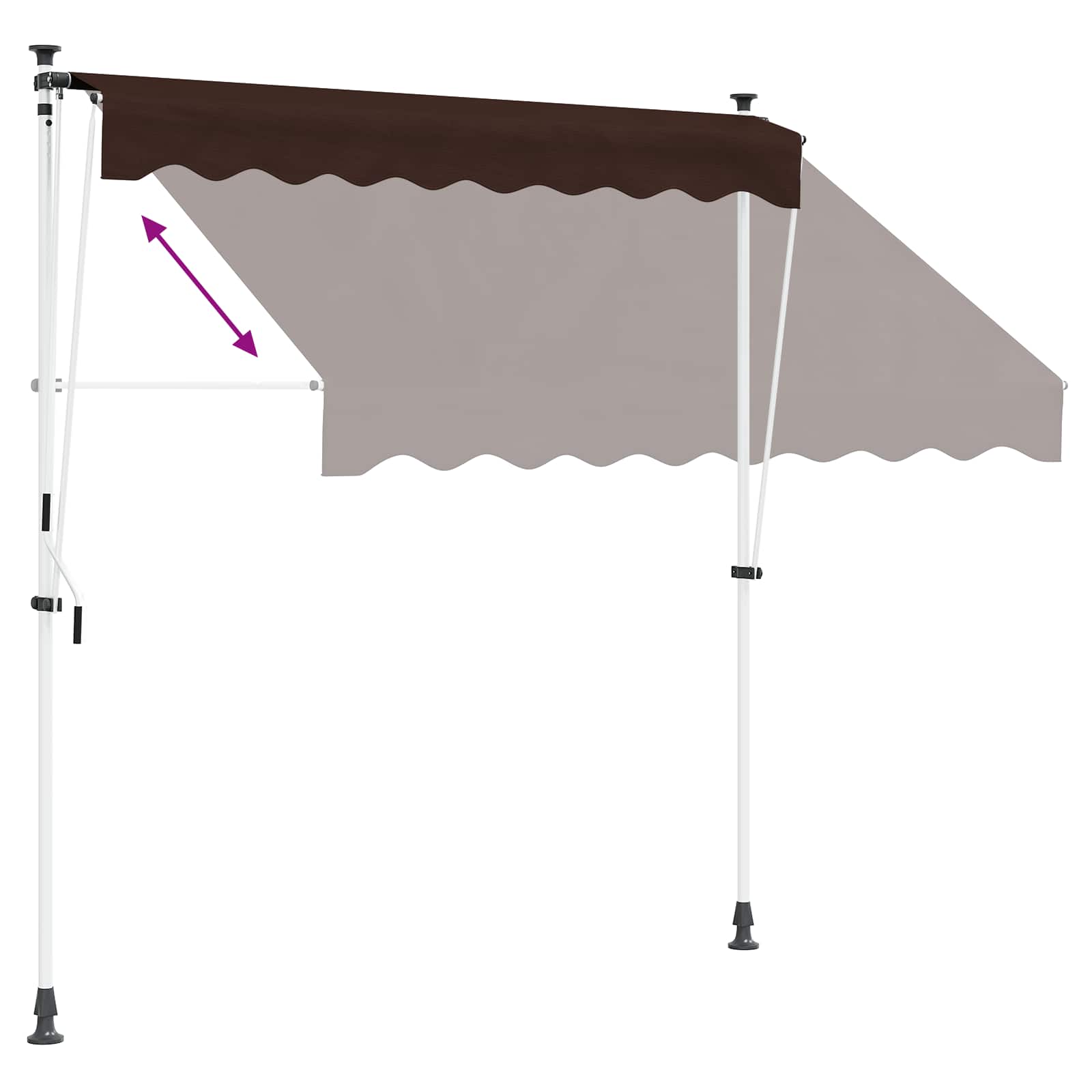 vidaXL Ręczna markiza zwijana brązowy 100 cm