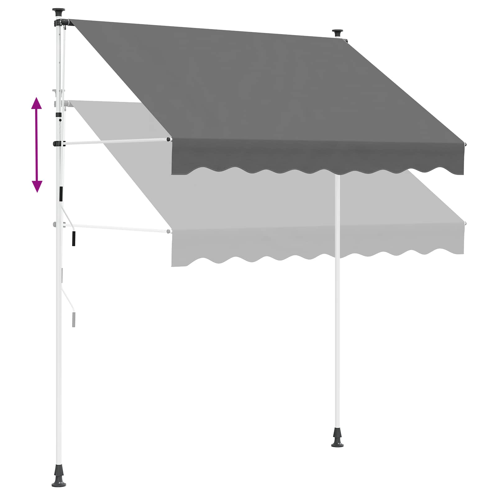 vidaXL Ręczna markiza zwijana jasnoszary 150 cm