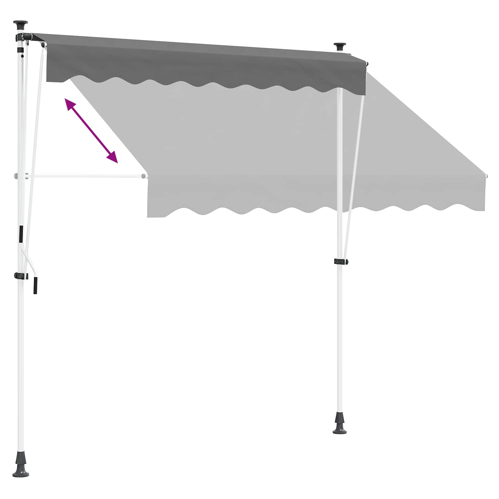 vidaXL Ręczna markiza zwijana jasnoszary 150 cm