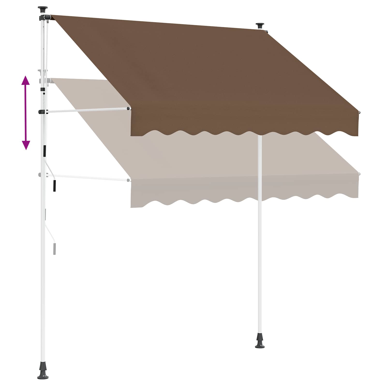 vidaXL Ręczna markiza zwijana Ciemnoszary 150 cm