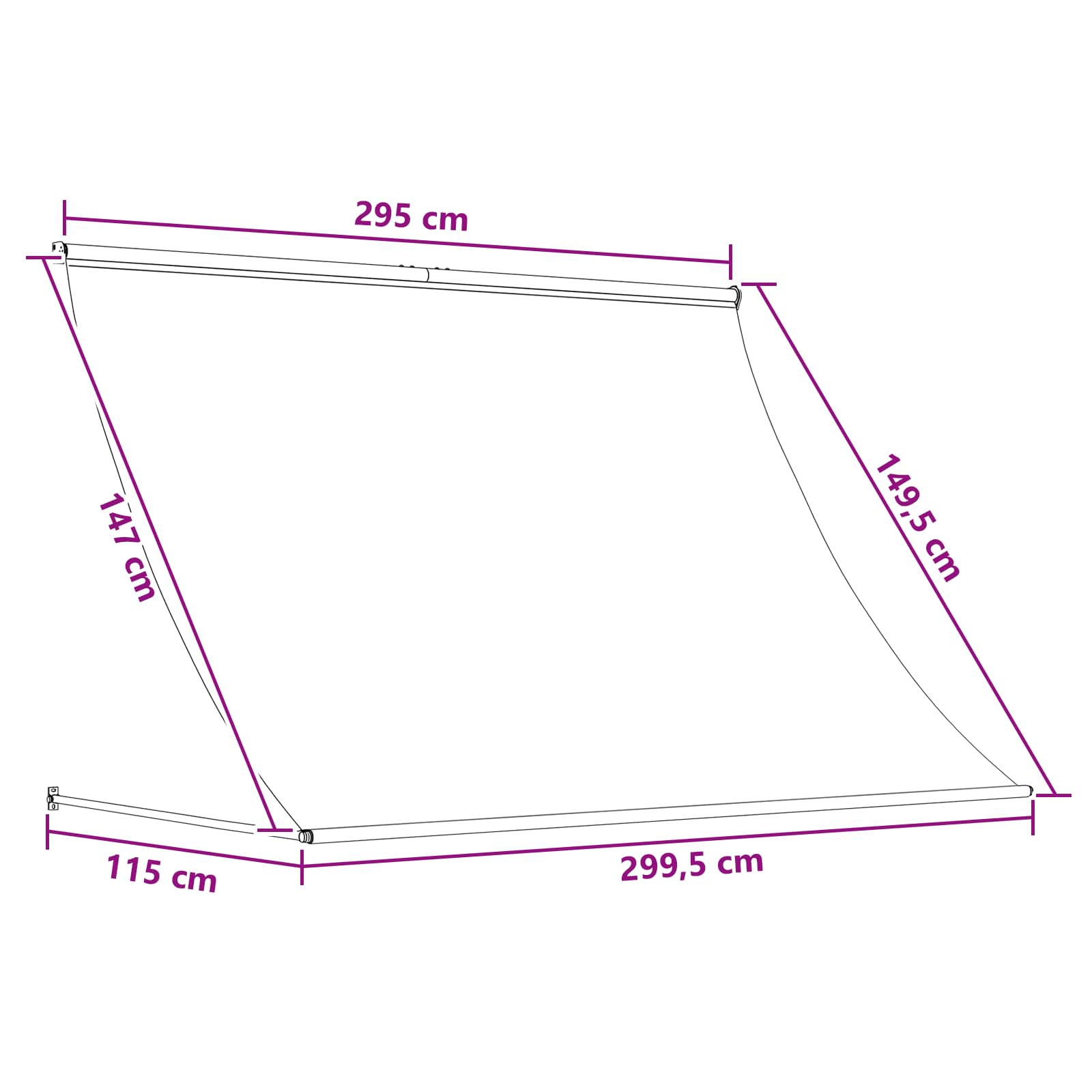 vidaXL Markiza Antracytowy i biały 300 x 150 cm