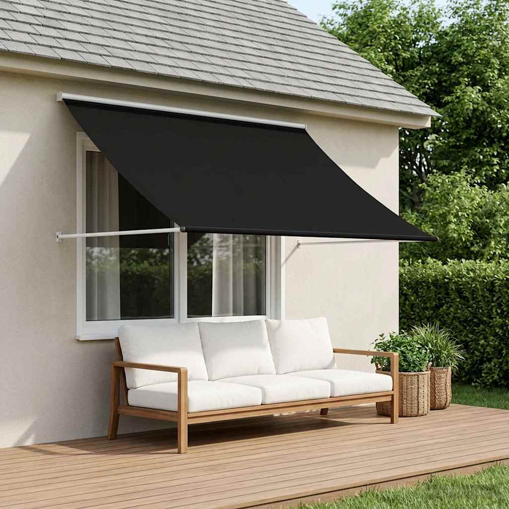 vidaXL Markiza Czarny 250 x 150 cm 180 g / m² Poliester z powłoką PU
