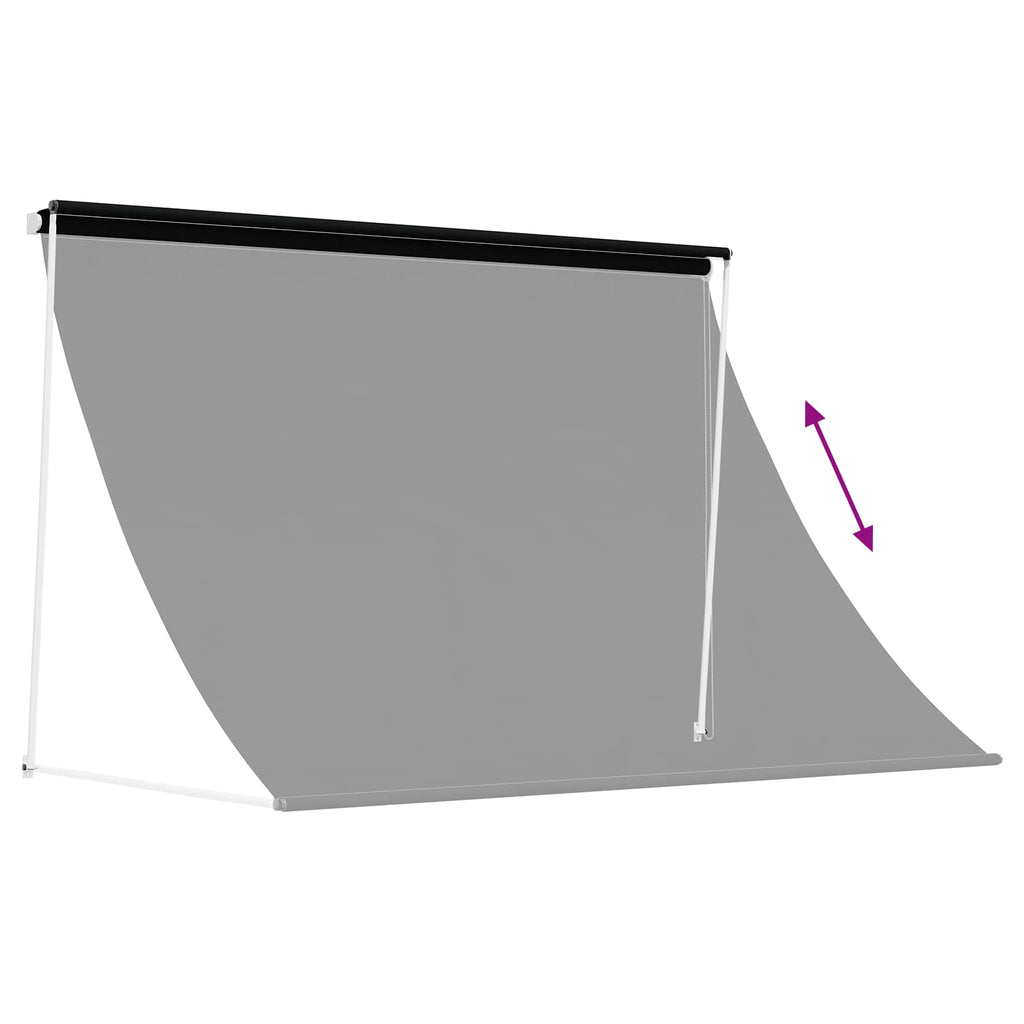 vidaXL Markiza Czarny 350 x 150 cm 180 g / m² Poliester z powłoką PU