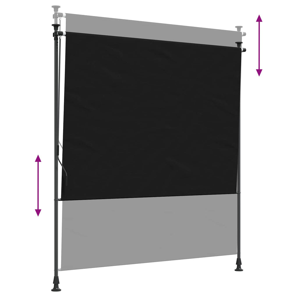 vidaXL Zewnętrzna Roleta Rolkowa Czarny 100 x 270 cm