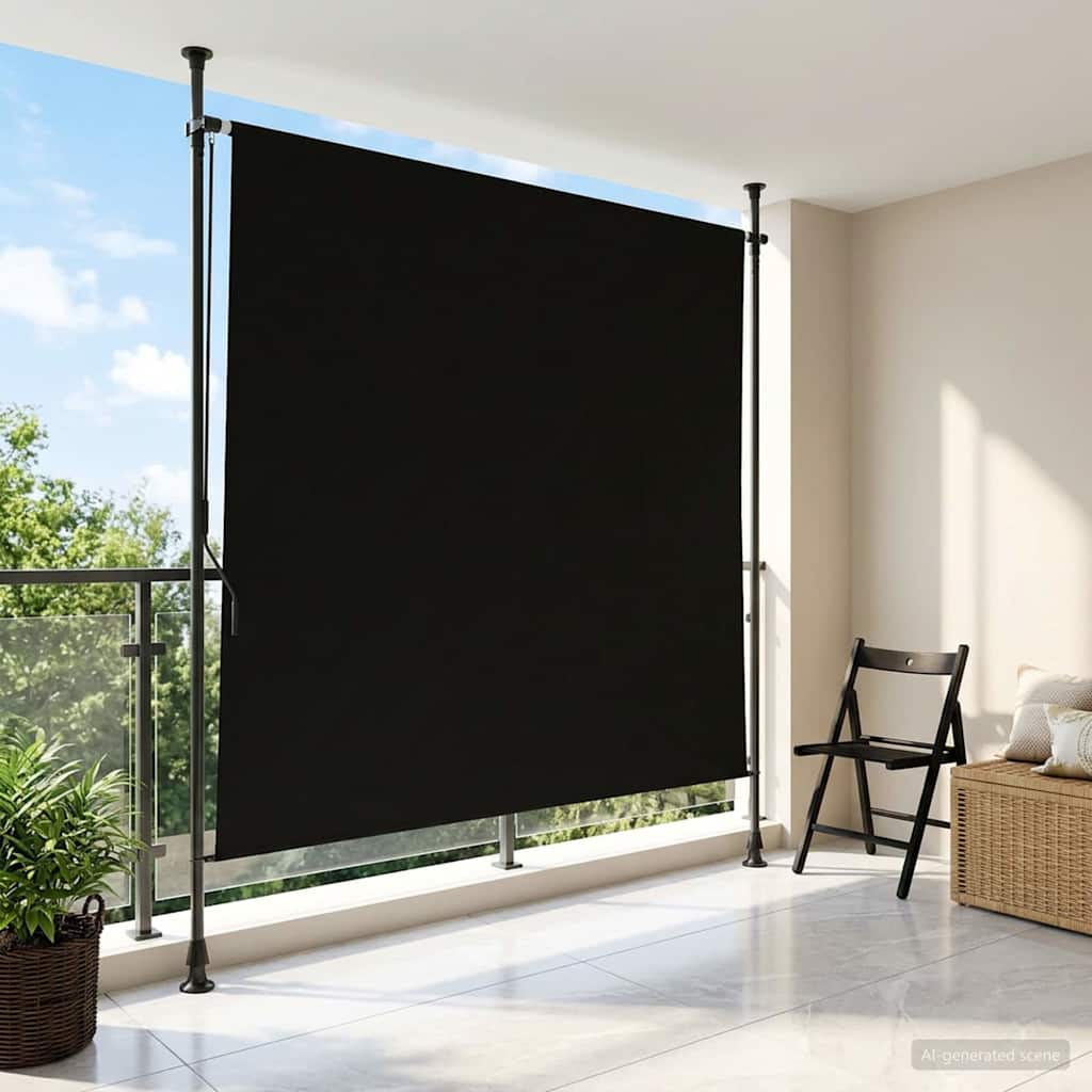 vidaXL Zewnętrzna Roleta Rolkowa Czarny 150 x 270 cm