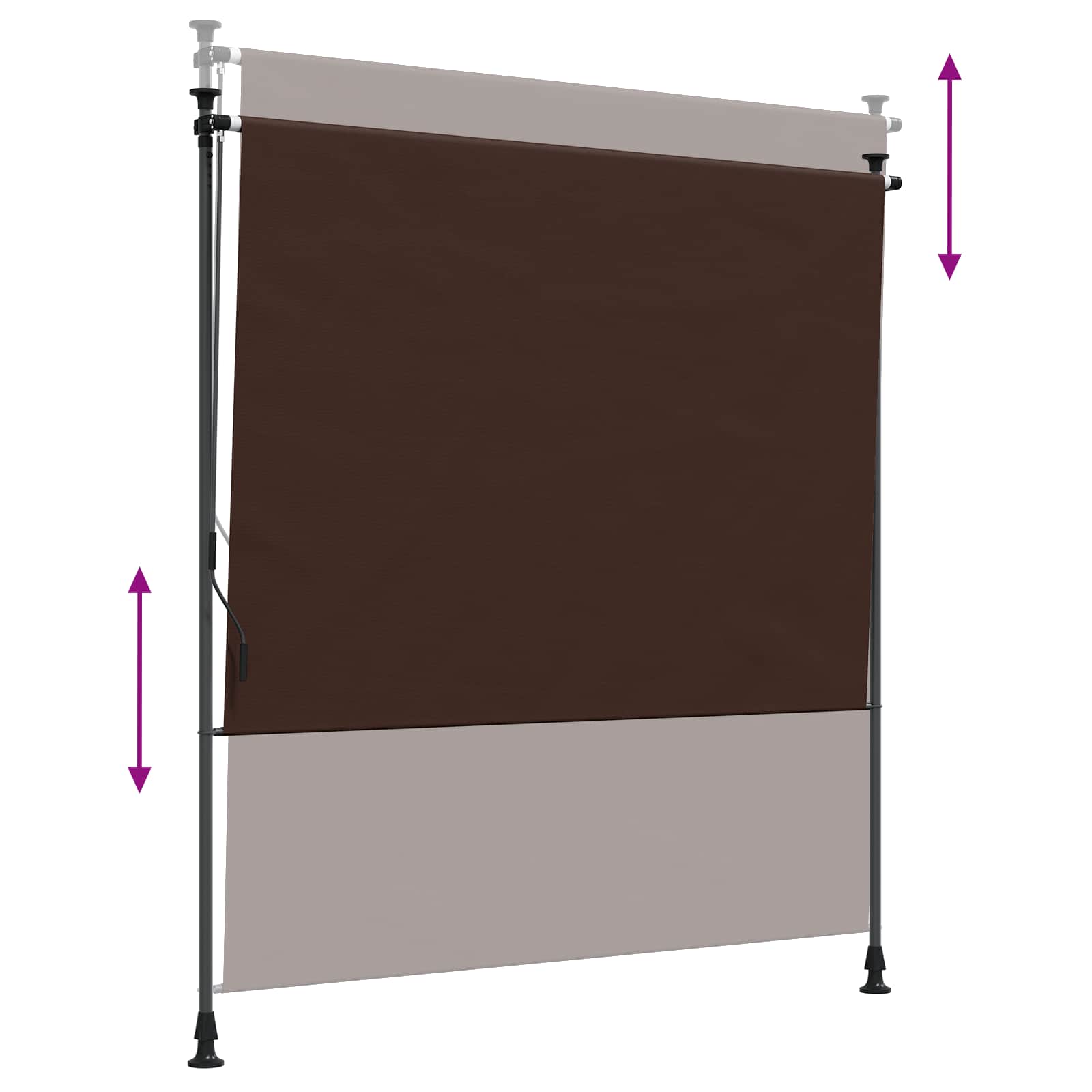 vidaXL Zewnętrzna Roleta Rolkowa brązowy 120 x 270 cm