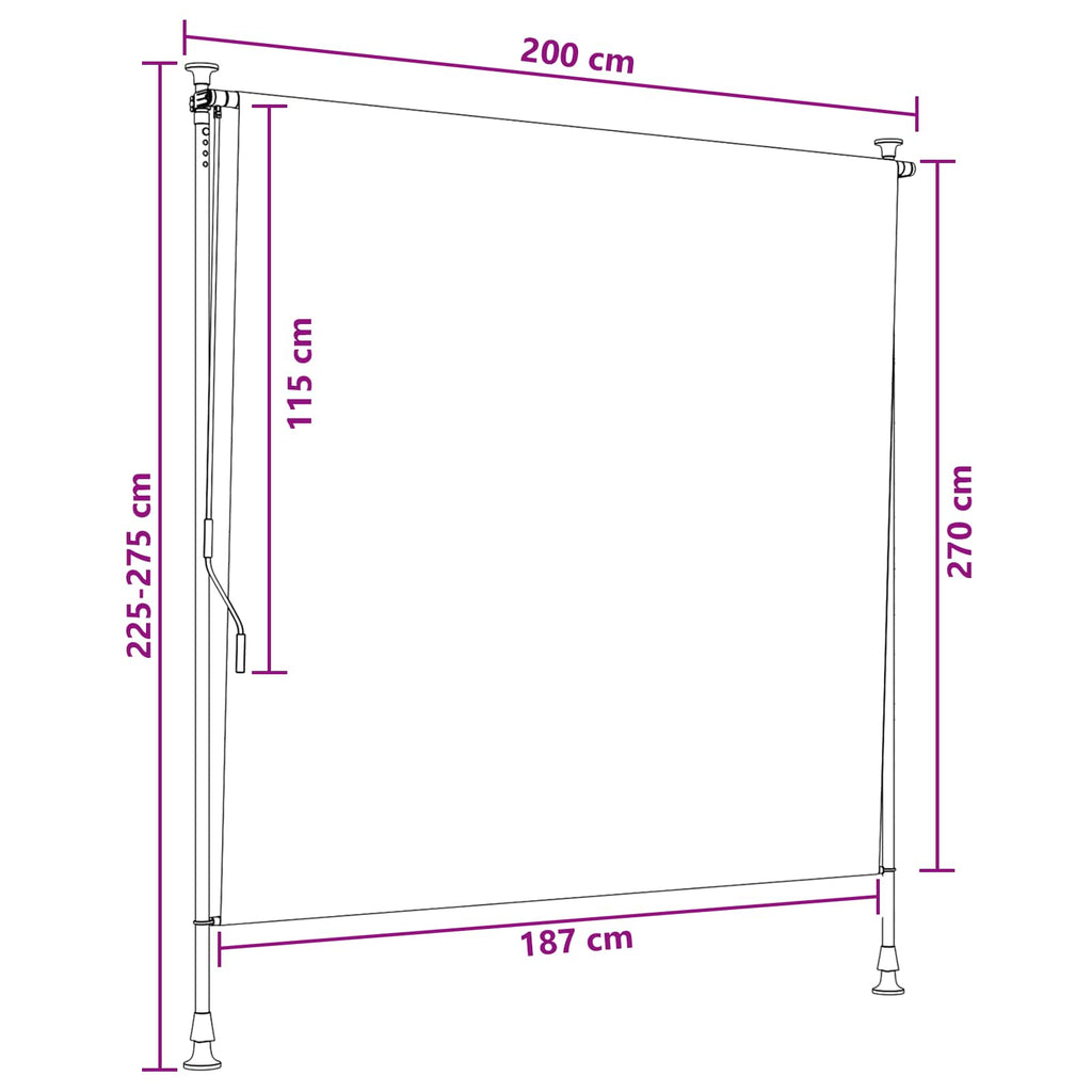 vidaXL Zewnętrzna Roleta Rolkowa piaskowy 150 x 270 cm