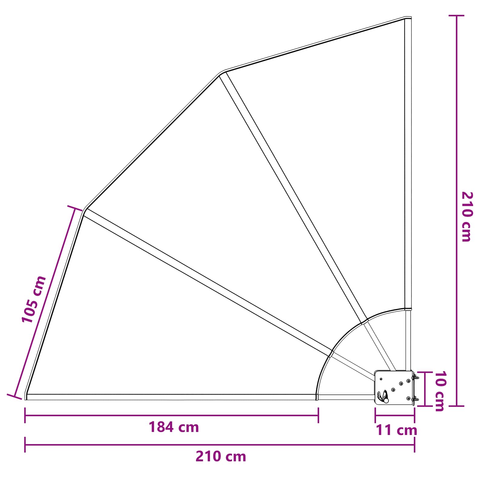 vidaXL Ekran Prywatności Balkonowej 210 x 210 cm Poliester brązowy