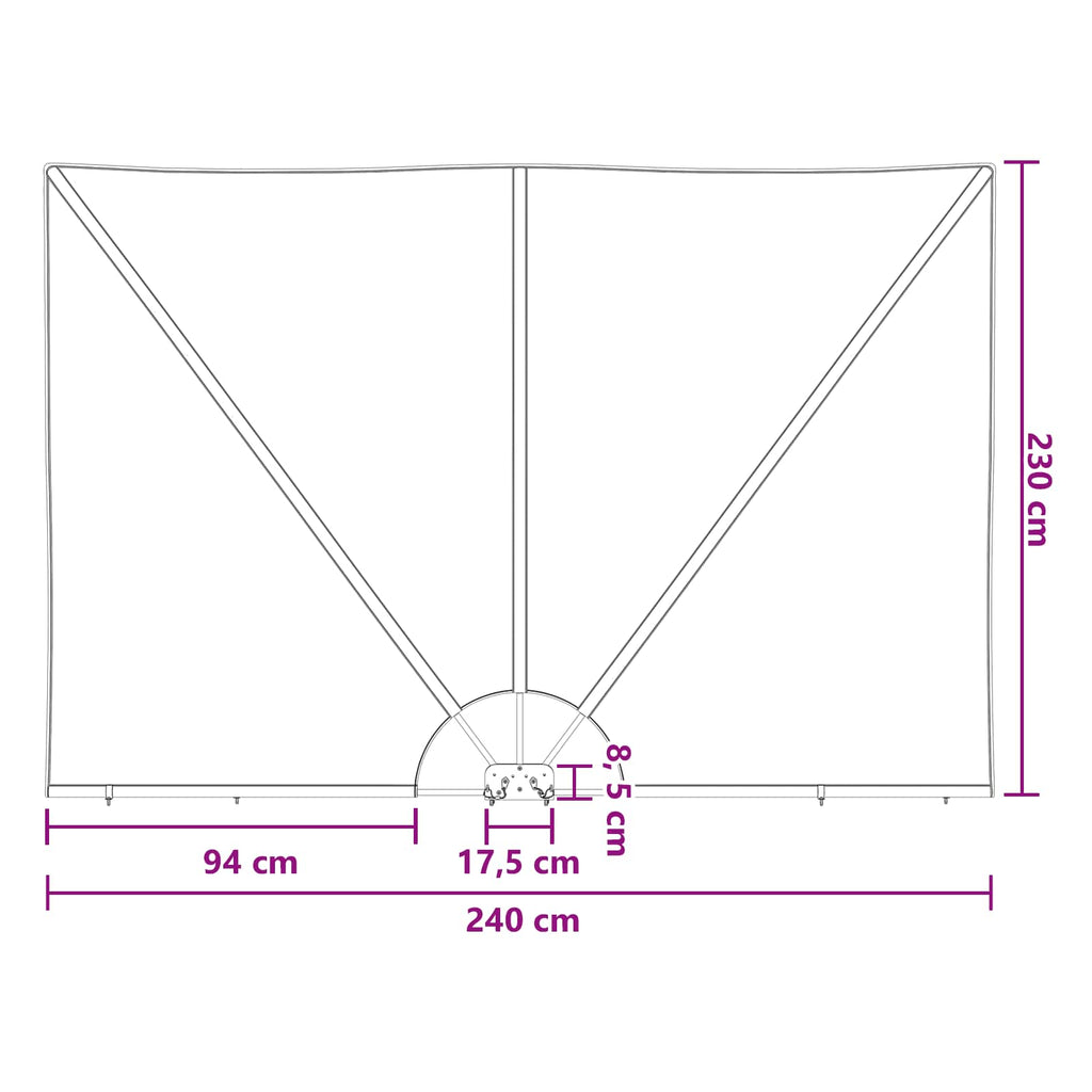 vidaXL Ekran Prywatności Balkonowej 240 x 160 cm Poliester Prostokątny