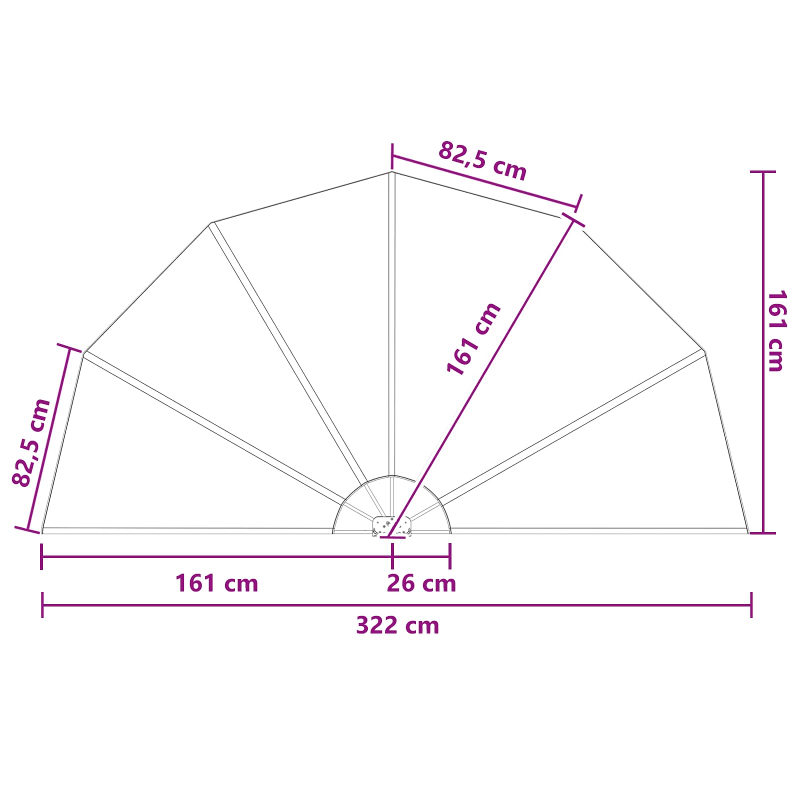 vidaXL Ekran Prywatności Balkonowej Ø 320 cm Poliester brązowy