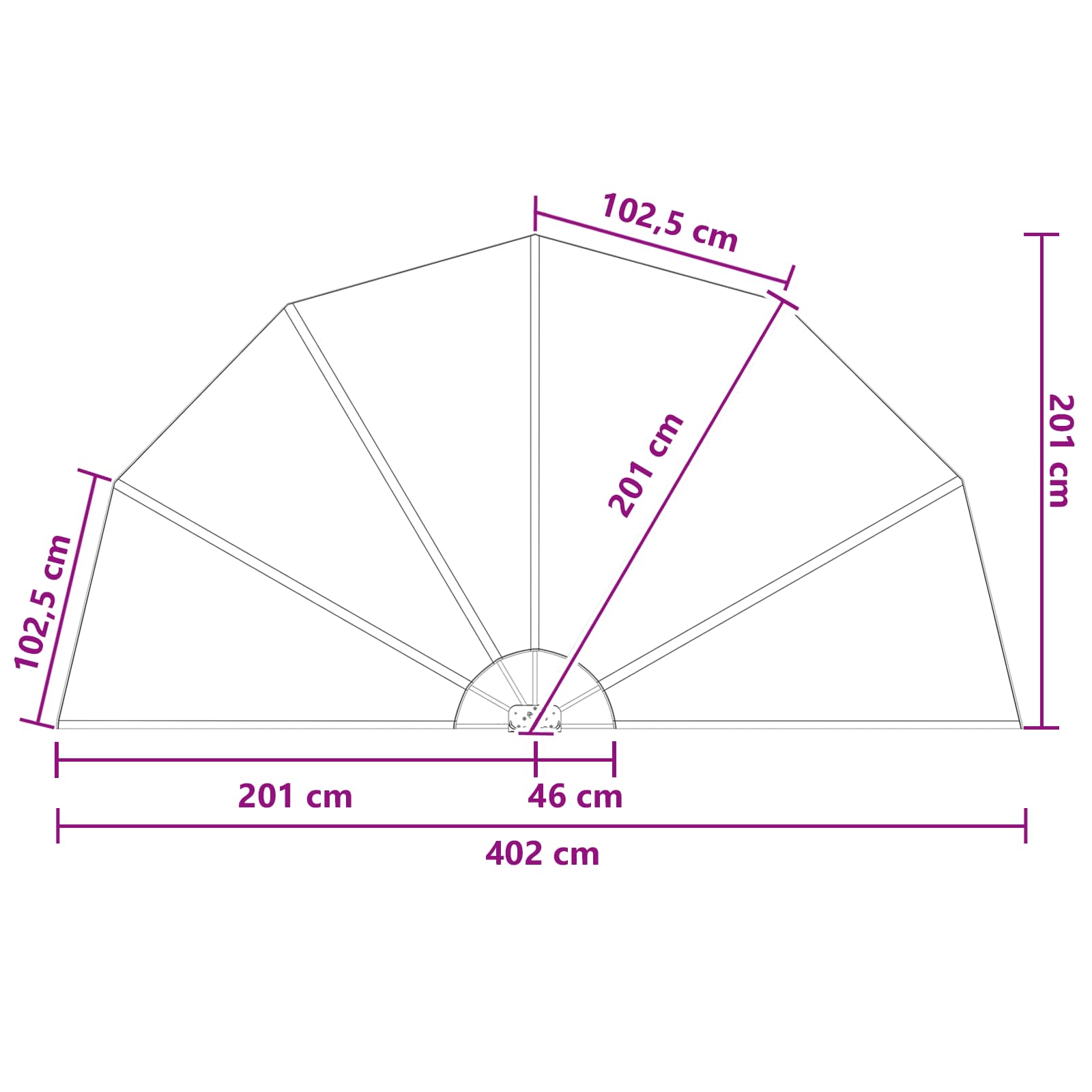 vidaXL Ekran Prywatności Balkonowej Ø 400 cm Poliester brązowy
