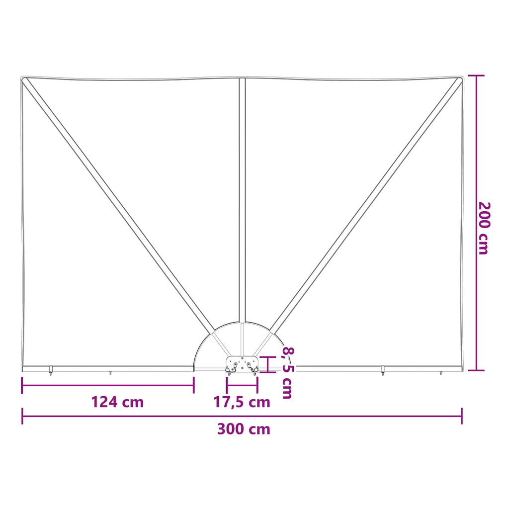 vidaXL Ekran Prywatności Balkonowej 200 x 300 cm Poliester Prostokątny