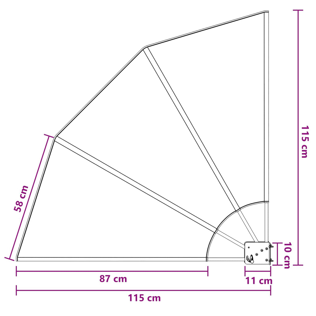 vidaXL Ekran Prywatności Balkonowej 115 x 115 cm Poliester jasnoszary