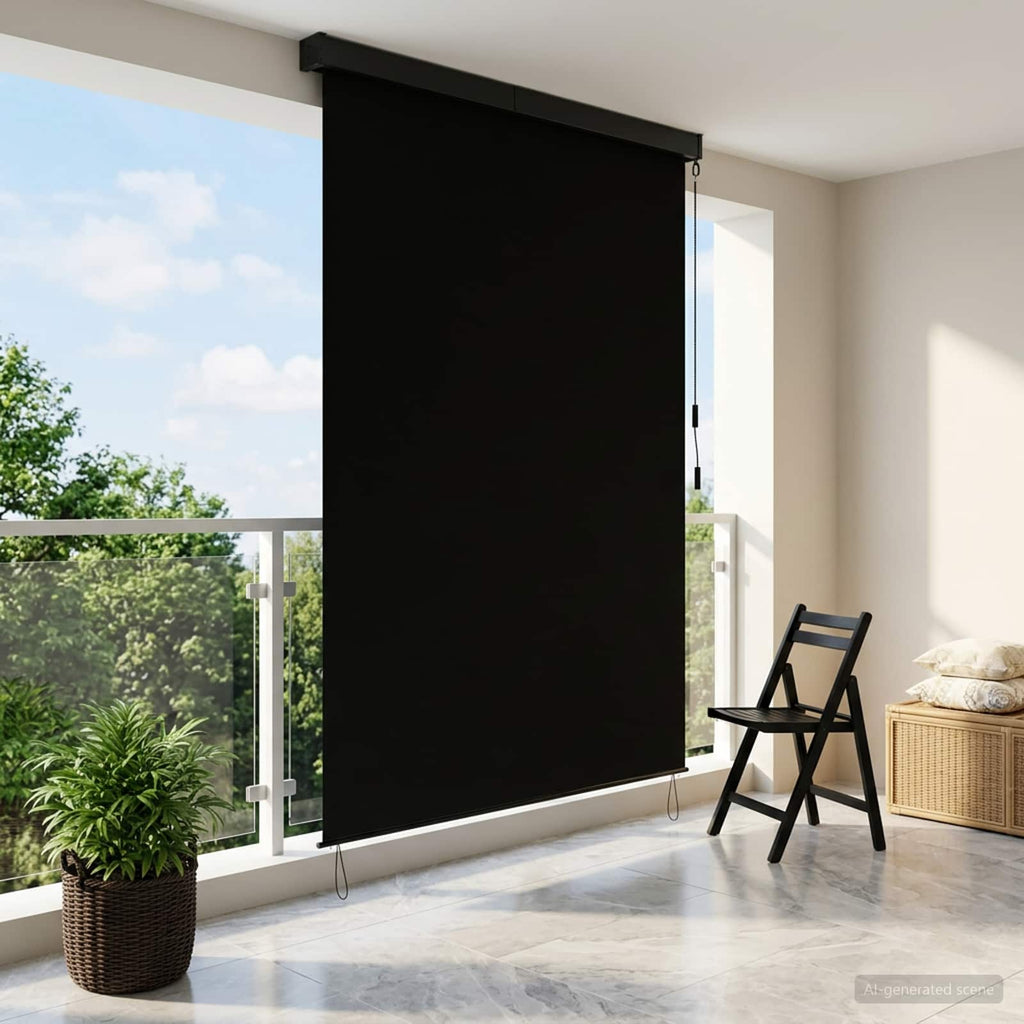 vidaXL Roleta Czarny 60 x 250 cm Materiał i Aluminium