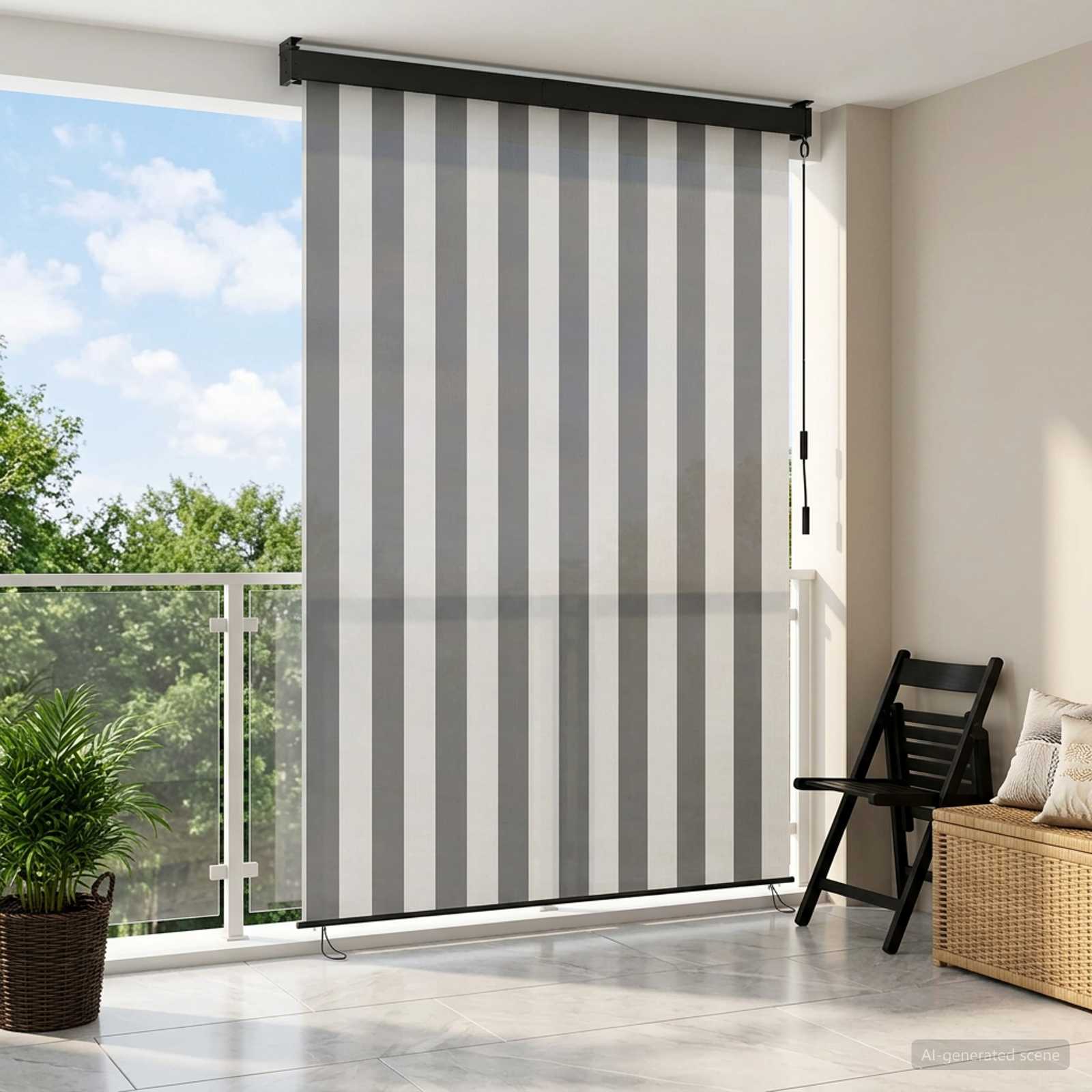 vidaXL Roleta Antracytowy i biały 60 x 250 cm Materiał i Aluminium