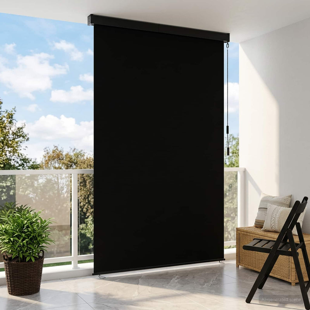 vidaXL Roleta Czarny 80 x 250 cm Materiał i Aluminium