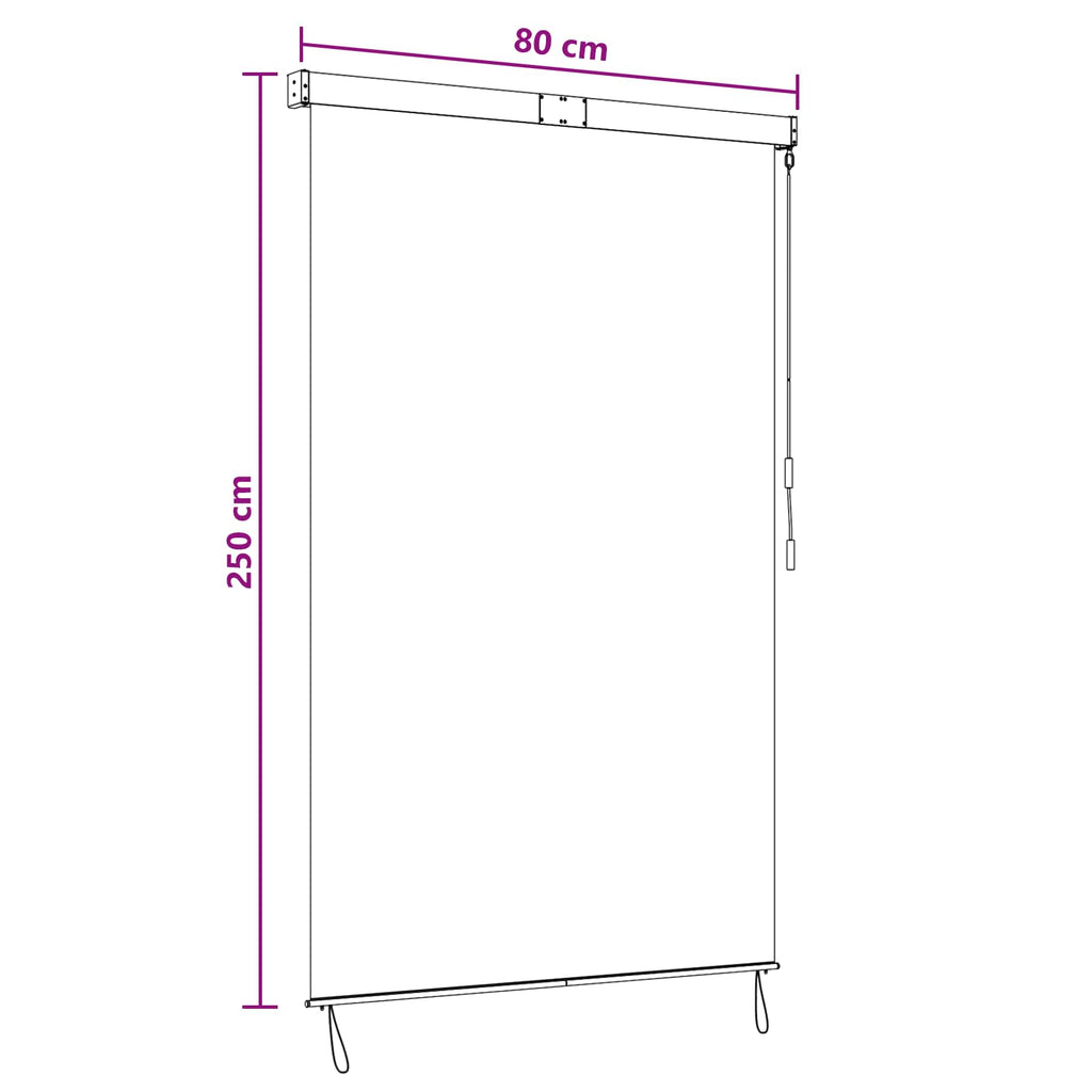 vidaXL Roleta Czarny 80 x 250 cm Materiał i Aluminium