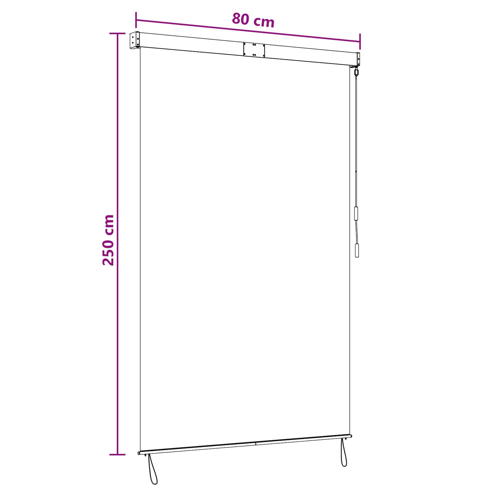 vidaXL Roleta brązowy 80 x 250 cm Materiał i Aluminium