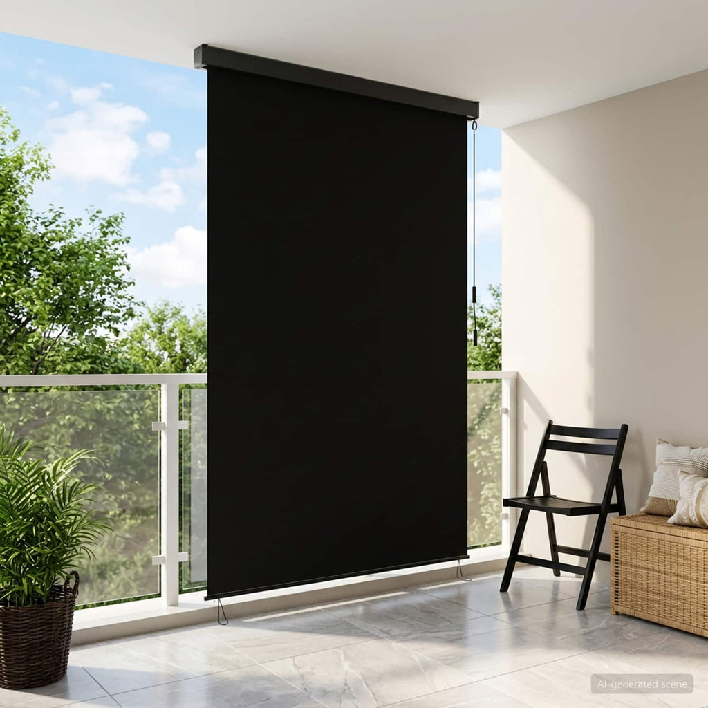 vidaXL Roleta Czarny 100 x 250 cm Materiał i Aluminium