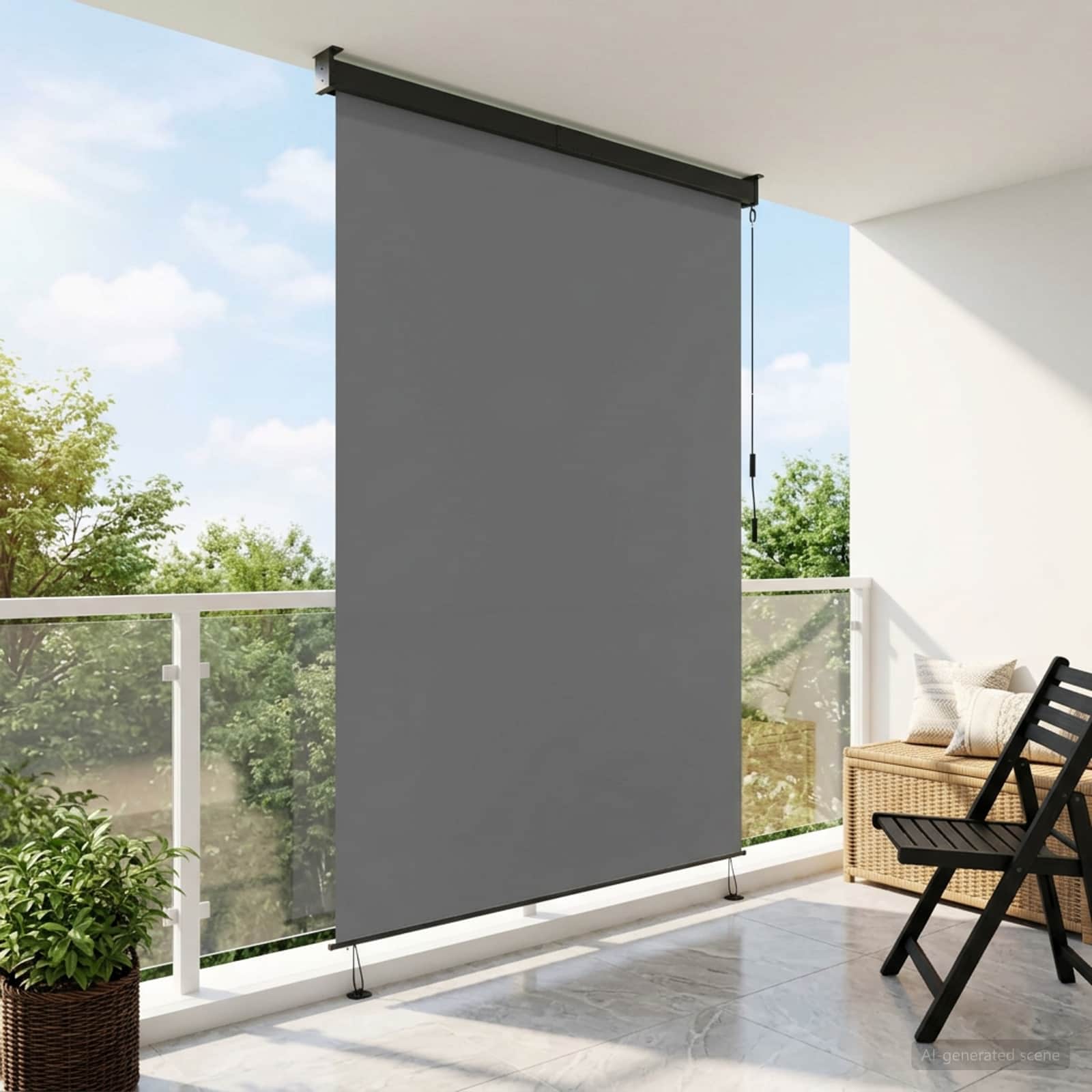 vidaXL Roleta jasnoszary 100 x 250 cm Materiał i Aluminium