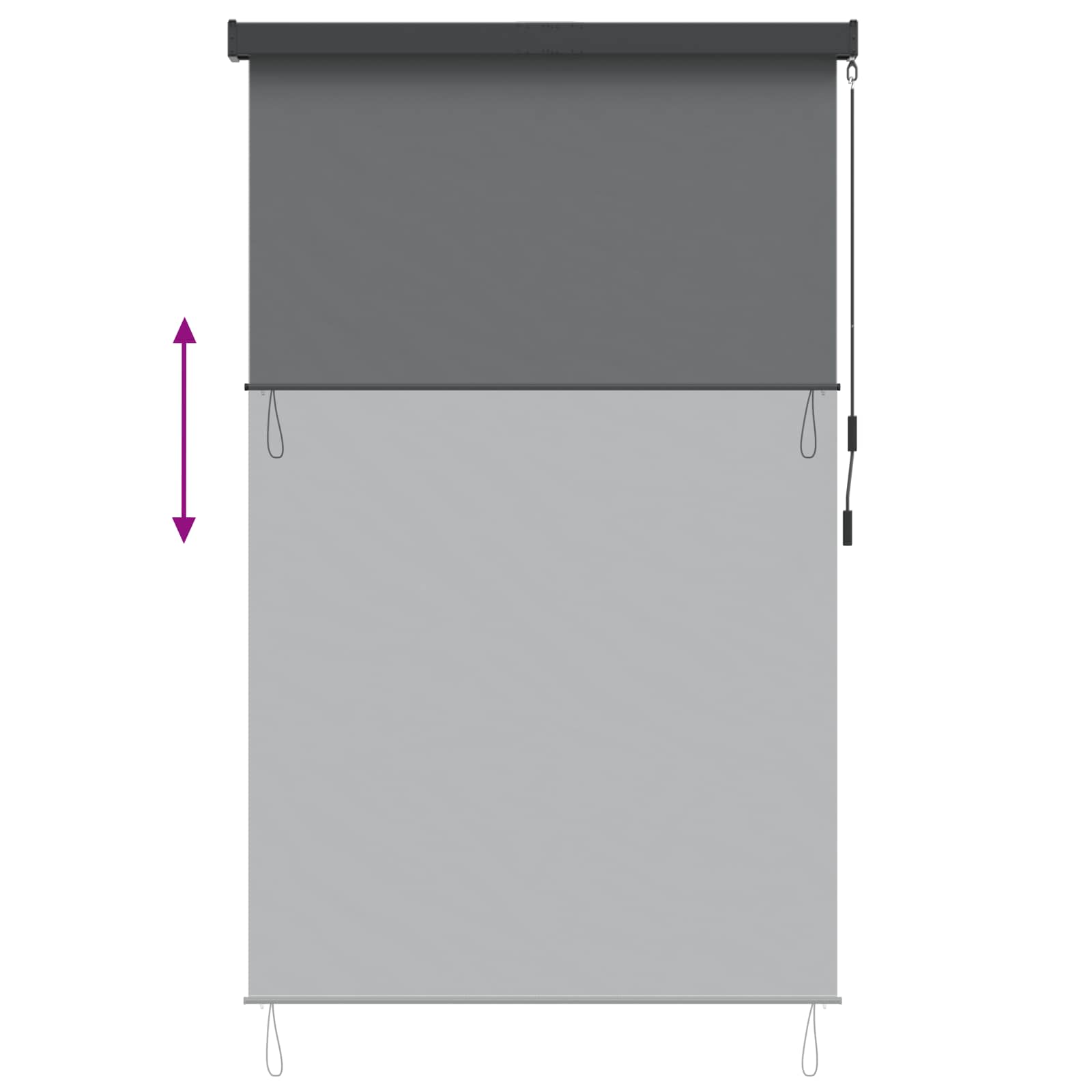 vidaXL Roleta jasnoszary 100 x 250 cm Materiał i Aluminium