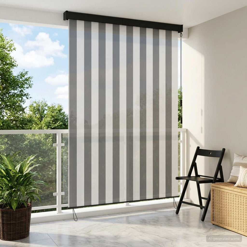 vidaXL Roleta Antracytowy i biały 100 x 250 cm Materiał i Aluminium