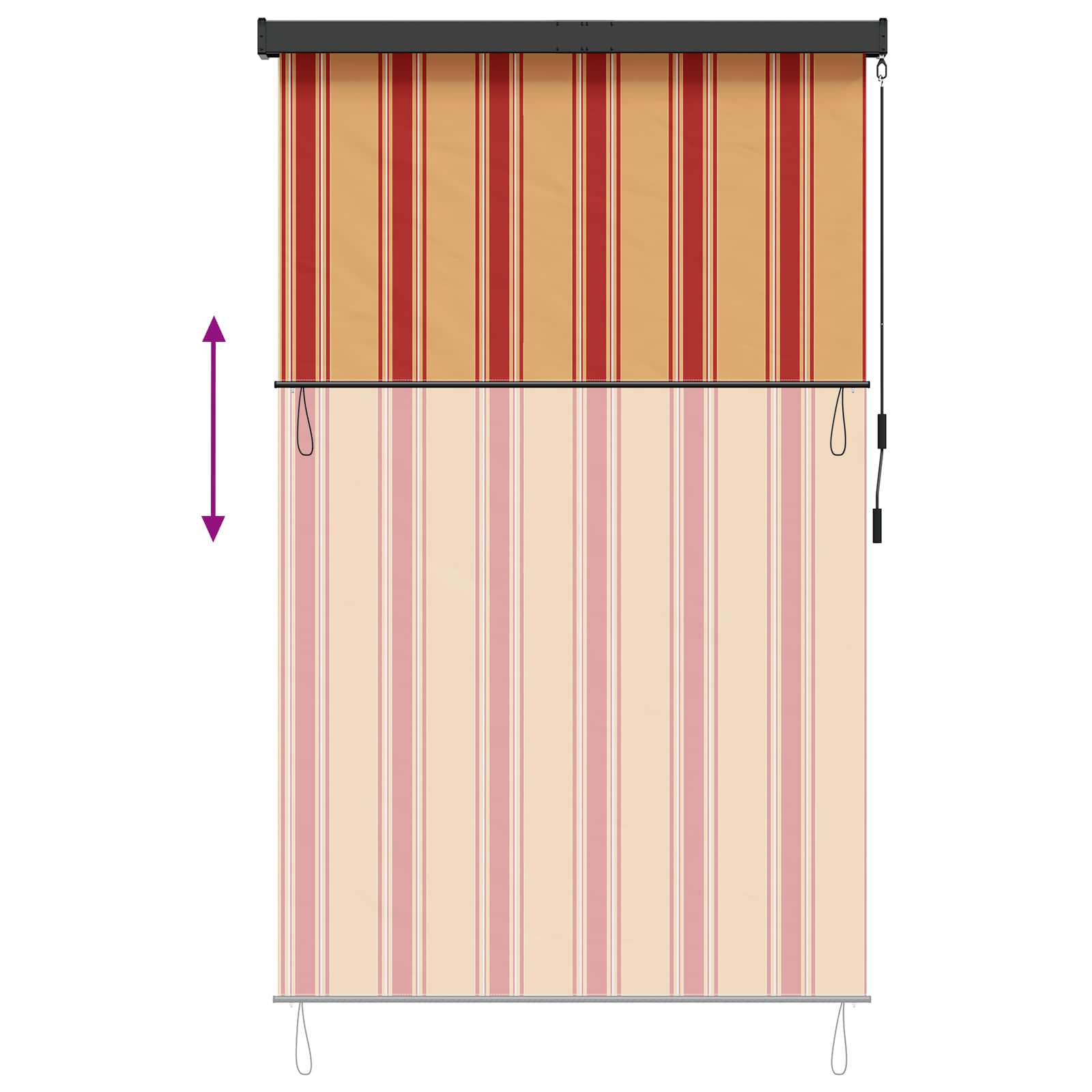 vidaXL Roleta Wielokolorowe 100 x 250 cm Materiał i Aluminium