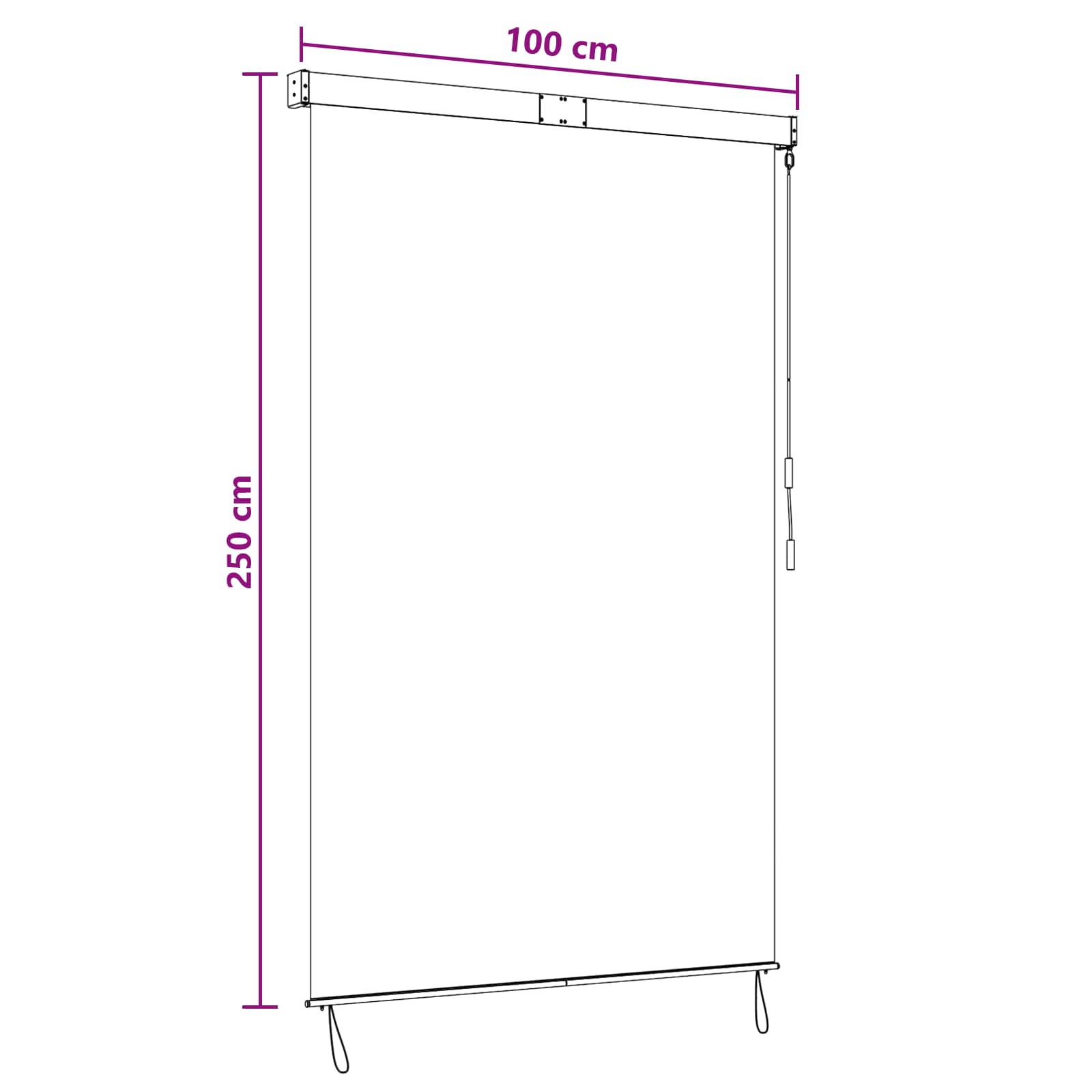vidaXL Roleta Wielokolorowe 100 x 250 cm Materiał i Aluminium