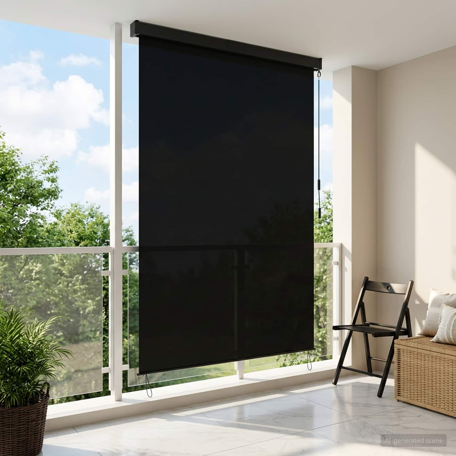 vidaXL Roleta Czarny 120 x 250 cm Materiał i Aluminium