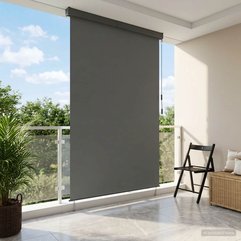 vidaXL Roleta jasnoszary 120 x 250 cm Materiał i Aluminium