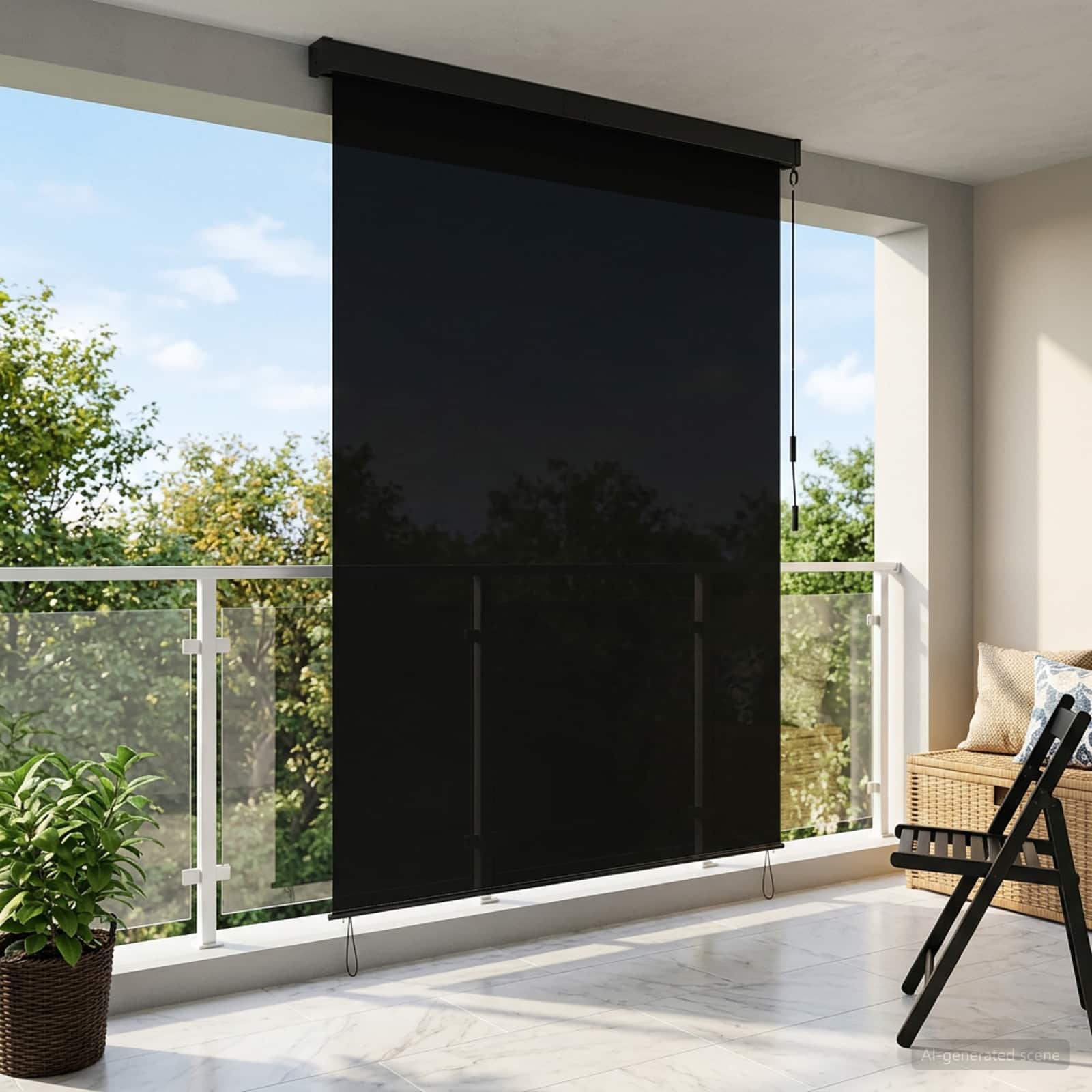 vidaXL Roleta Czarny 140 x 250 cm Materiał i Aluminium