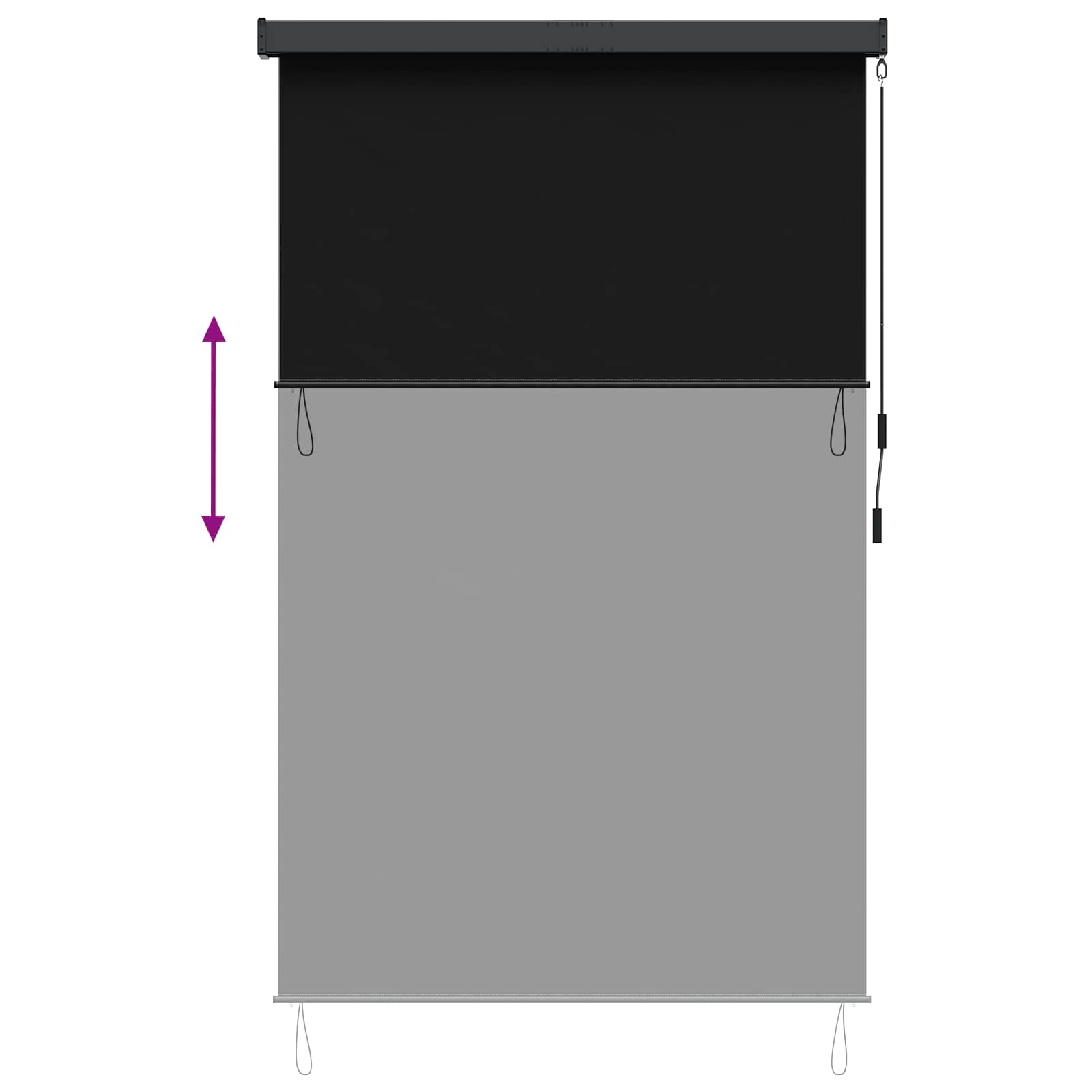 vidaXL Roleta Czarny 160 x 250 cm Materiał i Aluminium