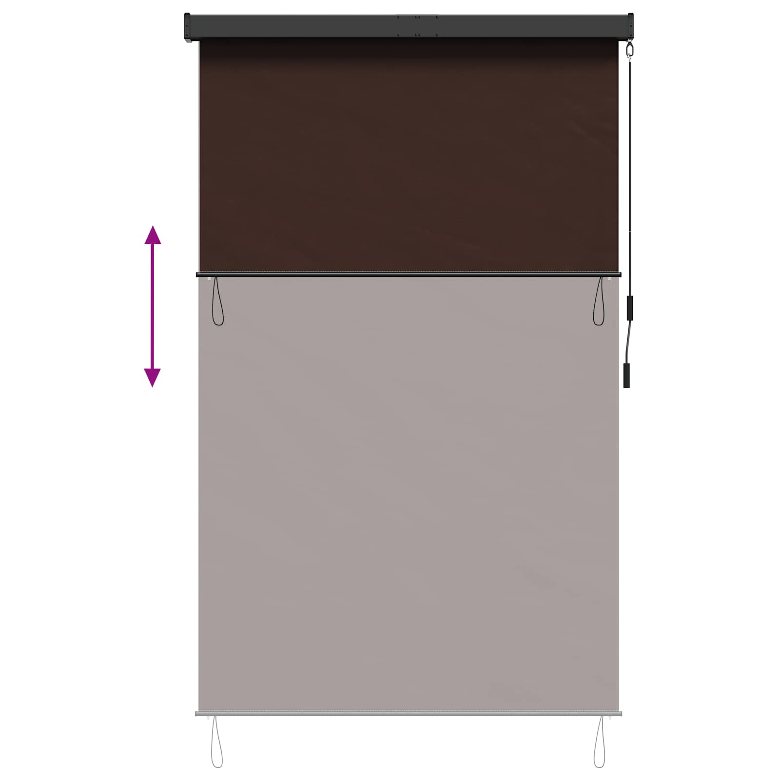 vidaXL Roleta brązowy 160 x 250 cm Materiał i Aluminium