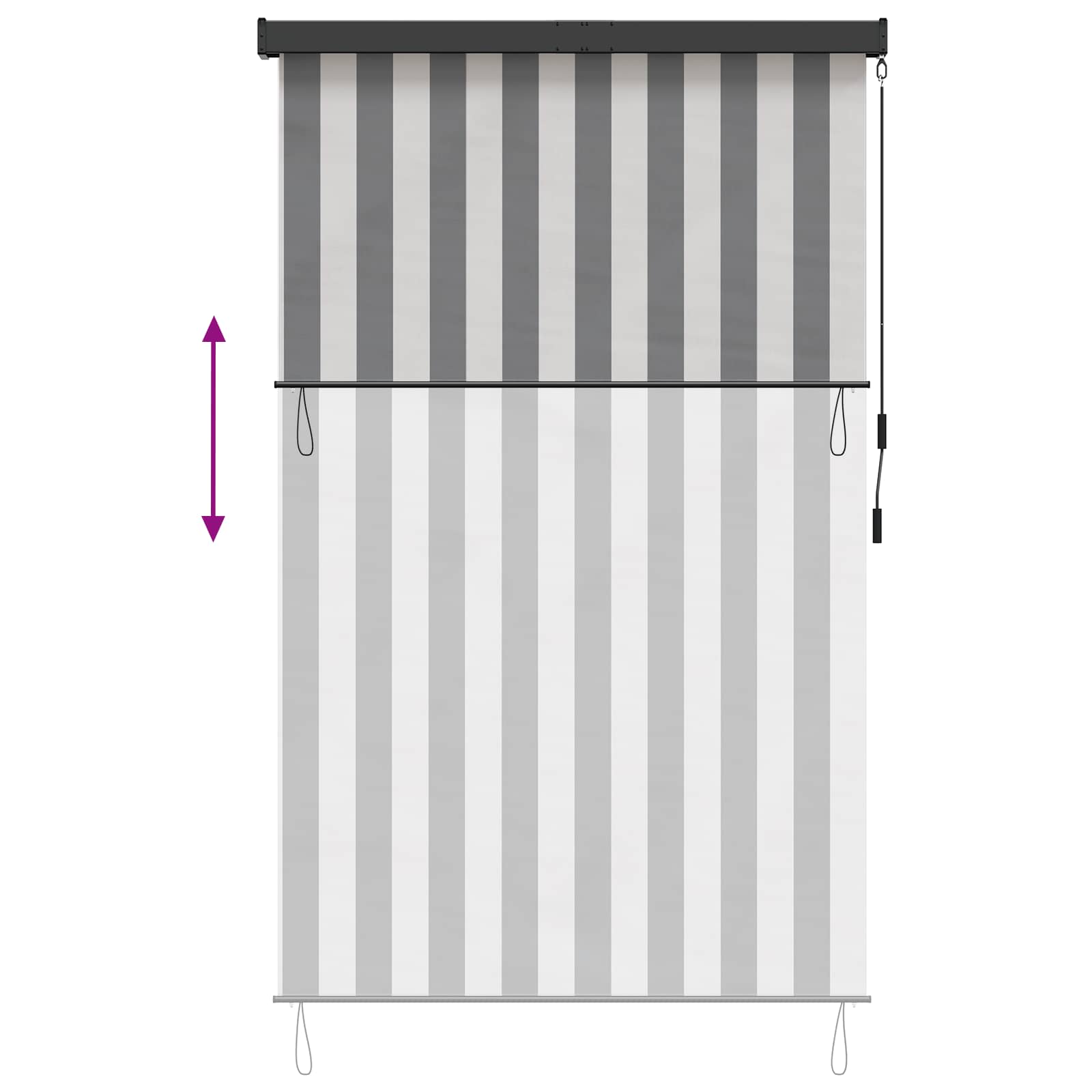 vidaXL Roleta Antracytowy i biały 160 x 250 cm Materiał i Aluminium