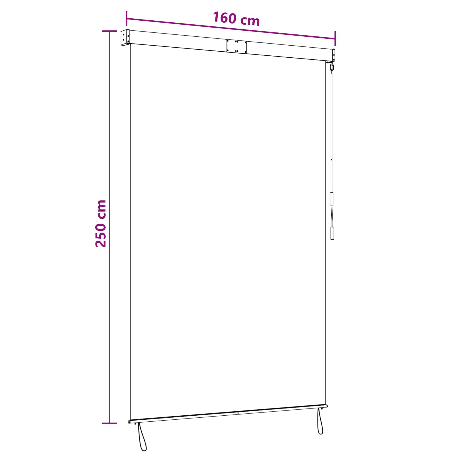 vidaXL Roleta Antracytowy i biały 160 x 250 cm Materiał i Aluminium