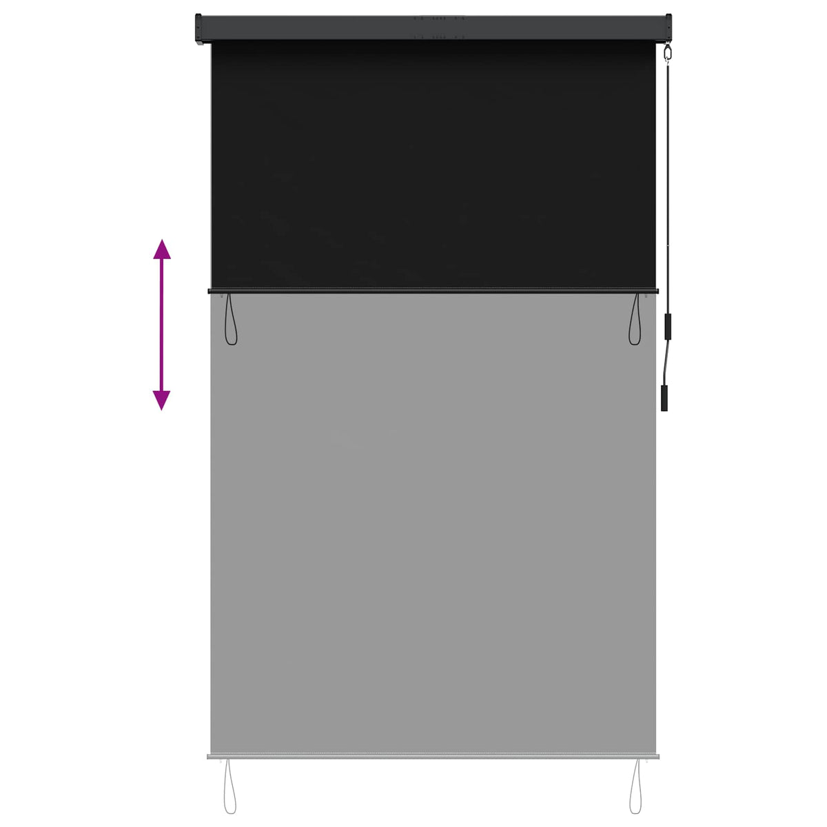 vidaXL Roleta Czarny 180 x 250 cm Materiał i Aluminium