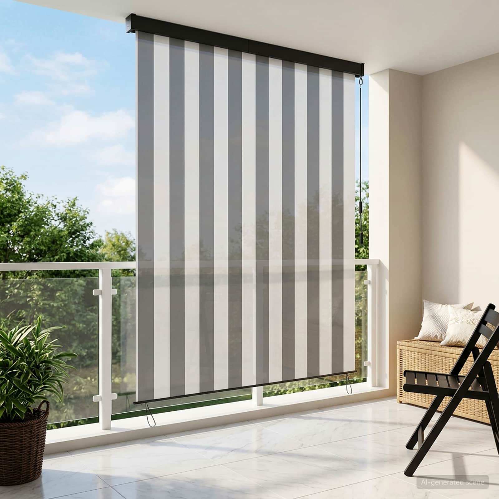 vidaXL Roleta Antracytowy i biały 180 x 250 cm Materiał i Aluminium