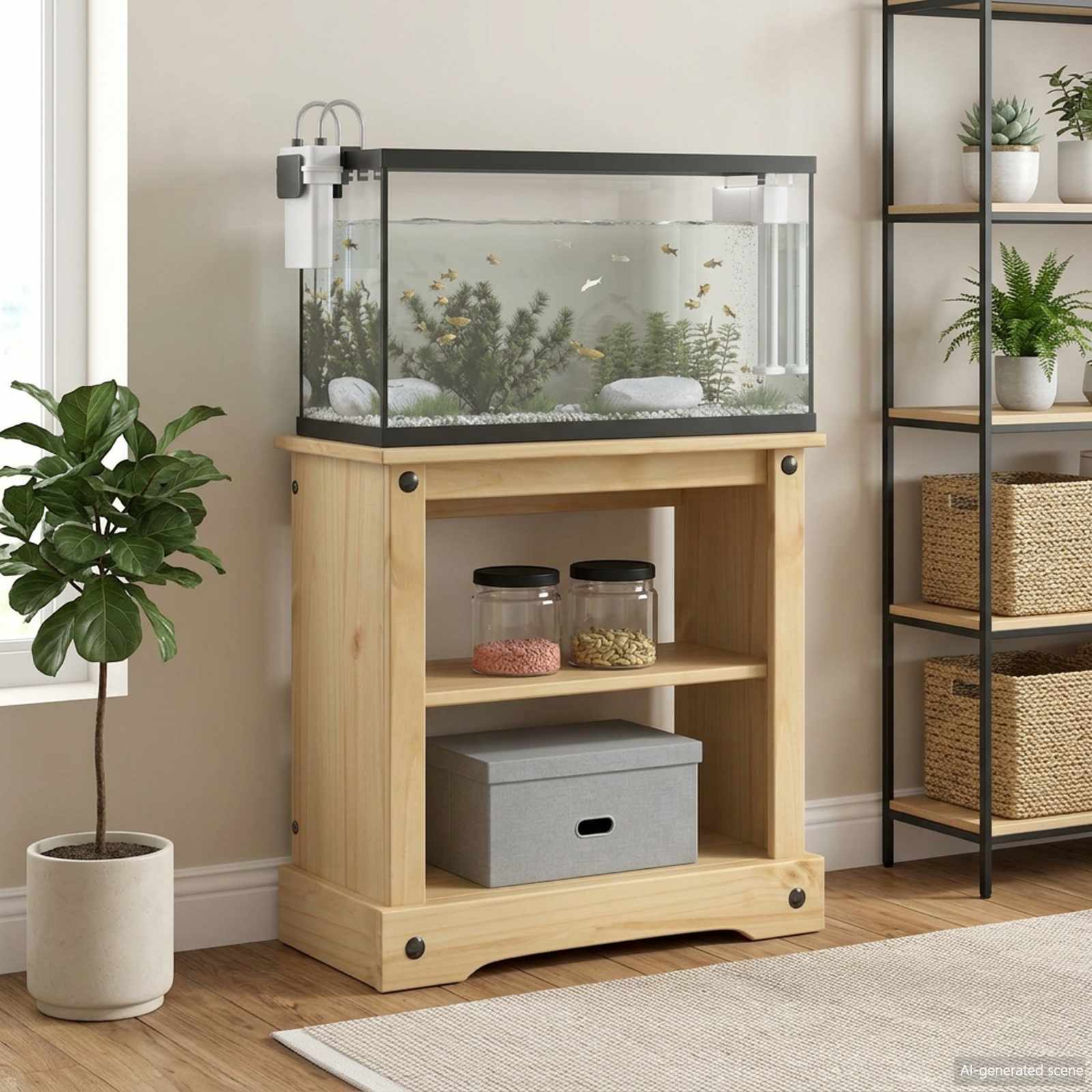 vidaXL Stojak na akwarium CORONA brązowy 60,5 x 30 x 60 cm 150 kg
